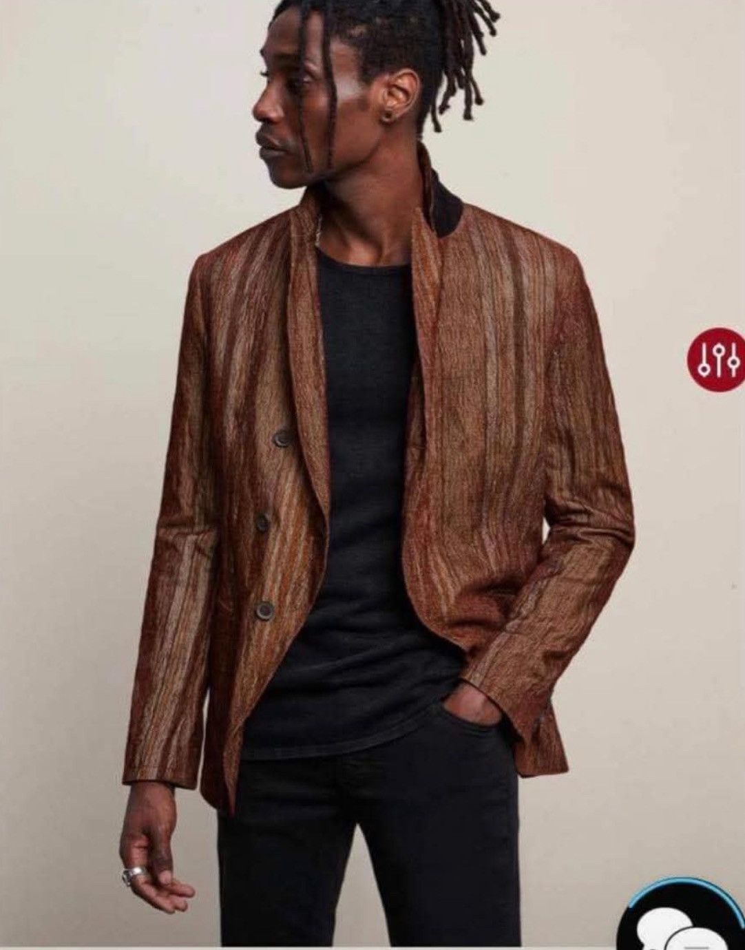 John Varvatos Asymmetrical Closure Velvet Jacket. Size EU 46 USA 36 Size US S / EU 44-46 / 1 - 4 Thumbnail