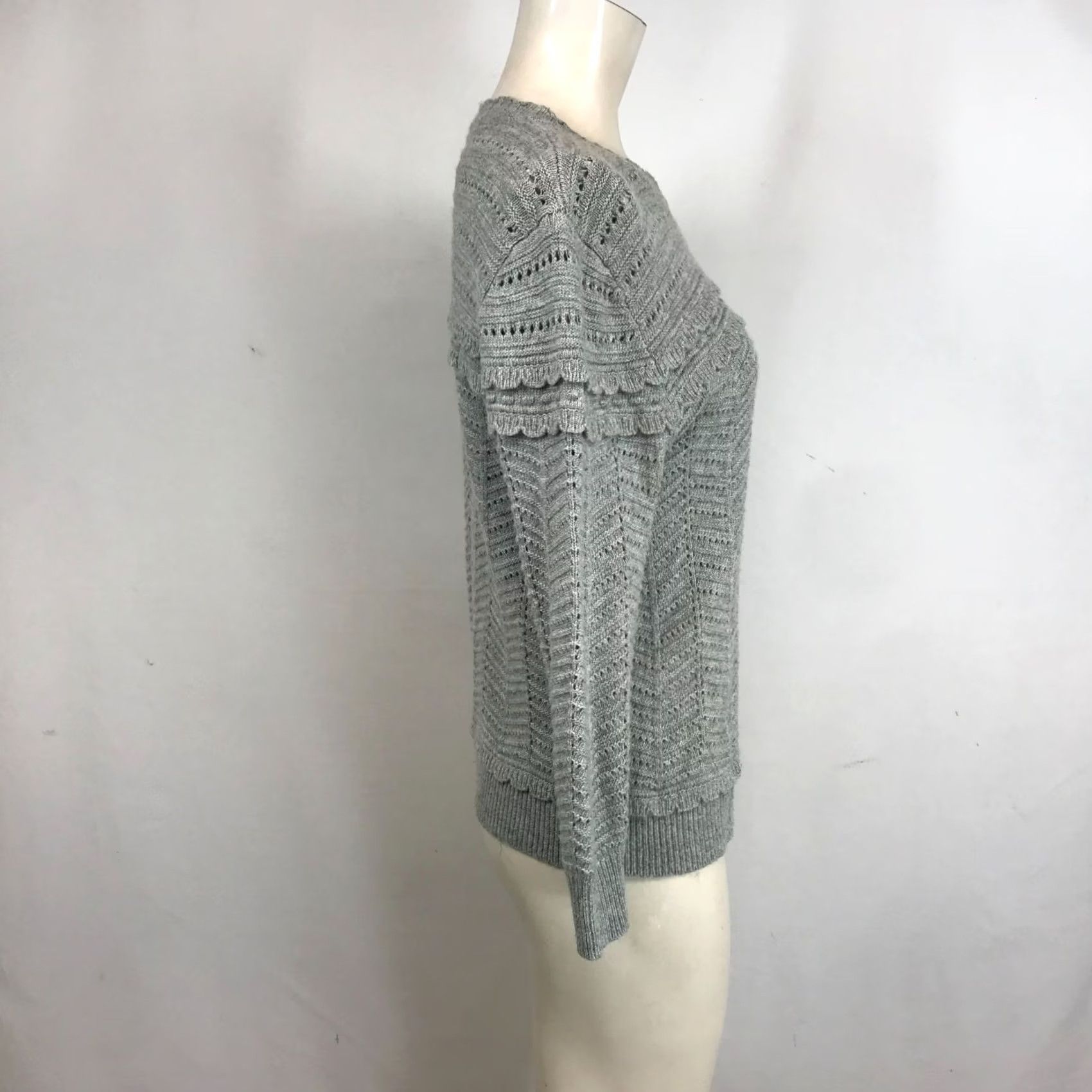 J.Crew J.CREW Sweater Shirt Women Small Gray Long Sleeve Round Neck Wool Blend Pullover Pullover Regular" Size S / US 4 / IT 40 - 4 Thumbnail