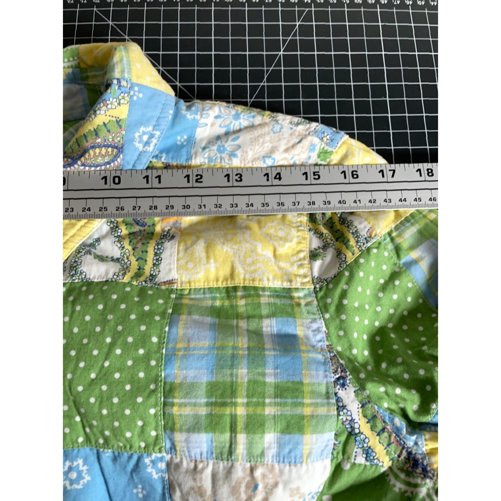 Vintage Kate Hill Patchwork Quilt Jacket Women's Large Green Yellow Paisley Casual Boxy Bohemian Size L / US 10 / IT 46 - 6 Thumbnail