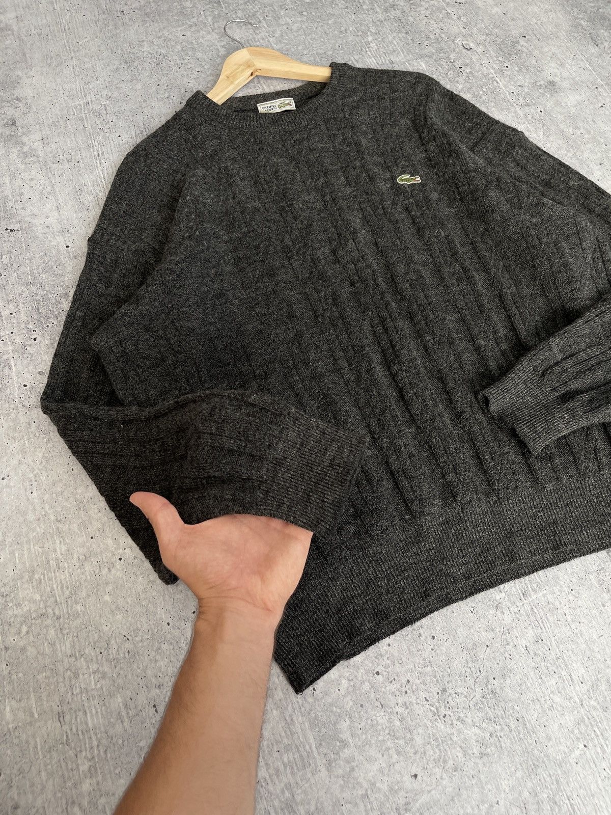 Lacoste × Vintage Lacoste Vintage 90s Grey Sweater Size XL-XXL Made In France Size US XL / EU 56 / 4 - 7 Thumbnail