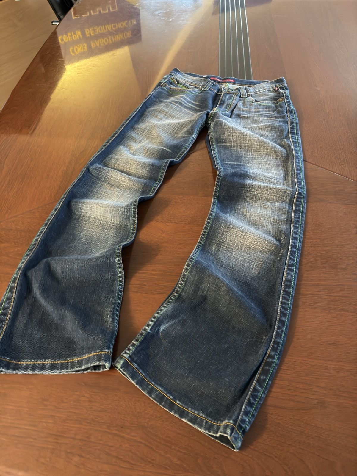Japanese Brand × Junya Watanabe × Vintage Vintage Washed Flare Stone Cotton Junya Watanabe Style Pants Size US 30 / EU 46 - 3 Thumbnail