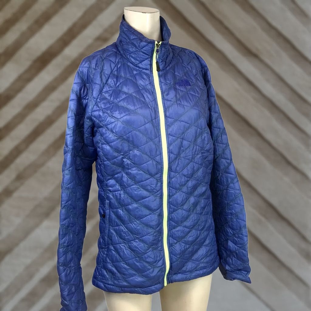The North Face VINTAGE The North Face Womens M Blue Full Zip Thermoball Quilted Jacket Coat Size M / US 6-8 / IT 42-44 - 1 Thumbnail