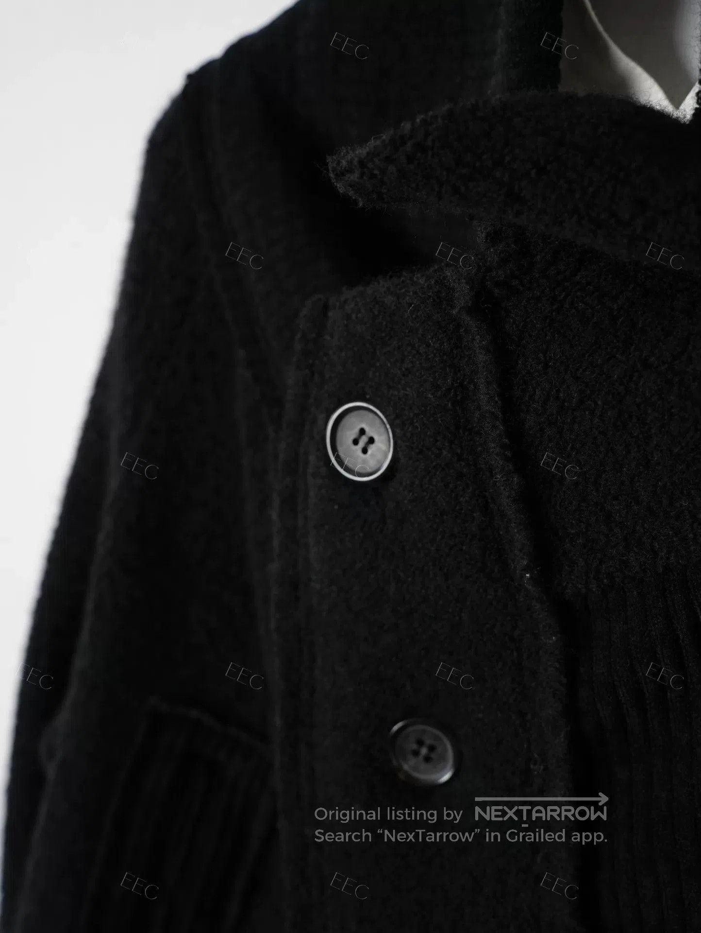 Y's Yohji Yamamoto Black Mixed Material Jacket. Size M / US 6-8 / IT 42-44 - 7 Thumbnail