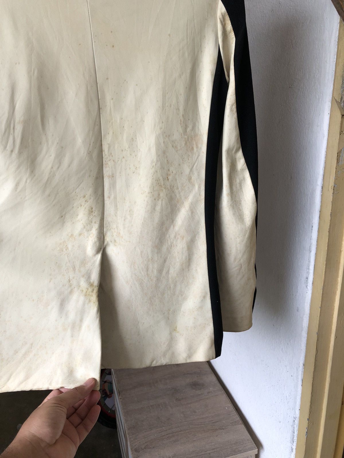 Number (N)ine Rare❗️Number Nine Distressed Leather Blazer Jacket Size US S / EU 44-46 / 1 - 6 Thumbnail