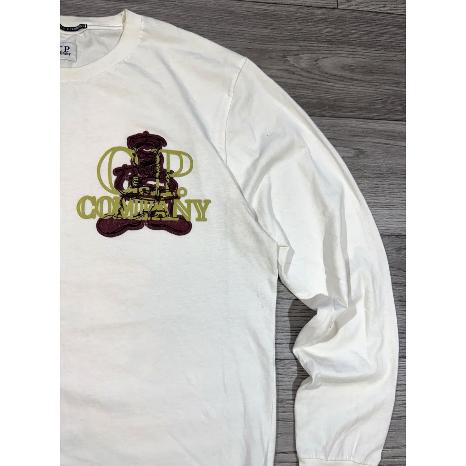 Vintage C.P. Company COMICS and CARS Mens XL Long Sleeve T-shirt Beige Big Logo Size US XL / EU 56 / 4 - 7 Thumbnail