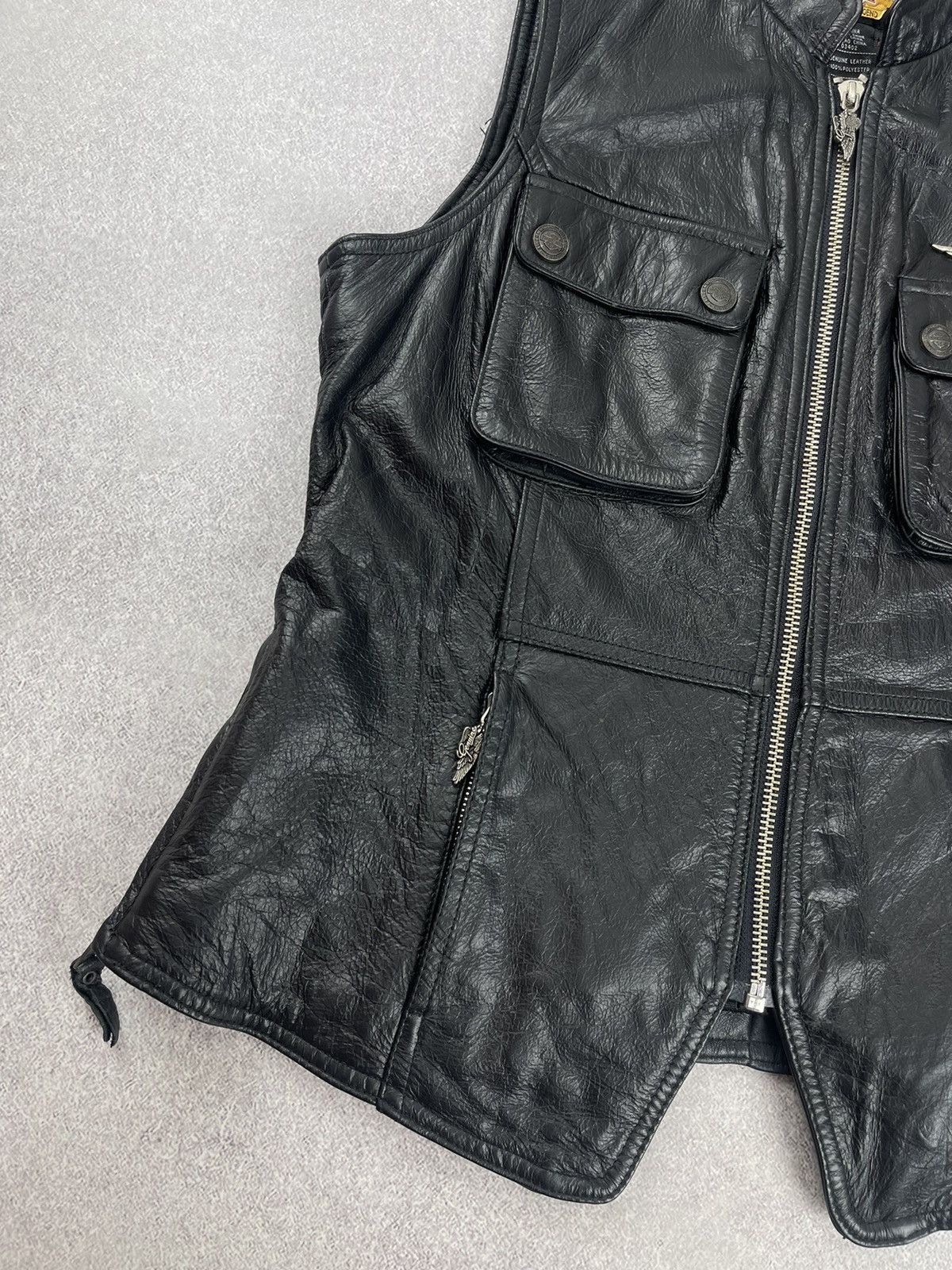 Harley Davidson × Vintage Vintage Harley Davidson Black Leather Vest Women’s Size L Size L / US 10 / IT 46 - 5 Thumbnail