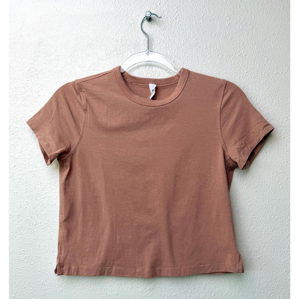 Lululemon Lululemon Tan Cropped Tee Women 2 Cotton Blend Size XS / US 0-2 / IT 36-38 - 3 Thumbnail