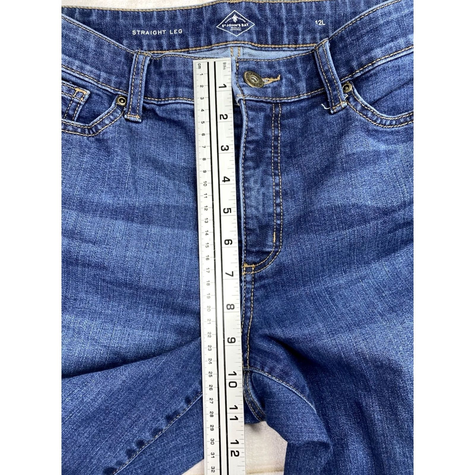Vintage St John's Bay Jeans Womens 12 Tall Straight Denim Blue 5-Pocket Stretch MId Rise Vintage No N/A Size 34" / US 12 / IT 48 - 5 Thumbnail