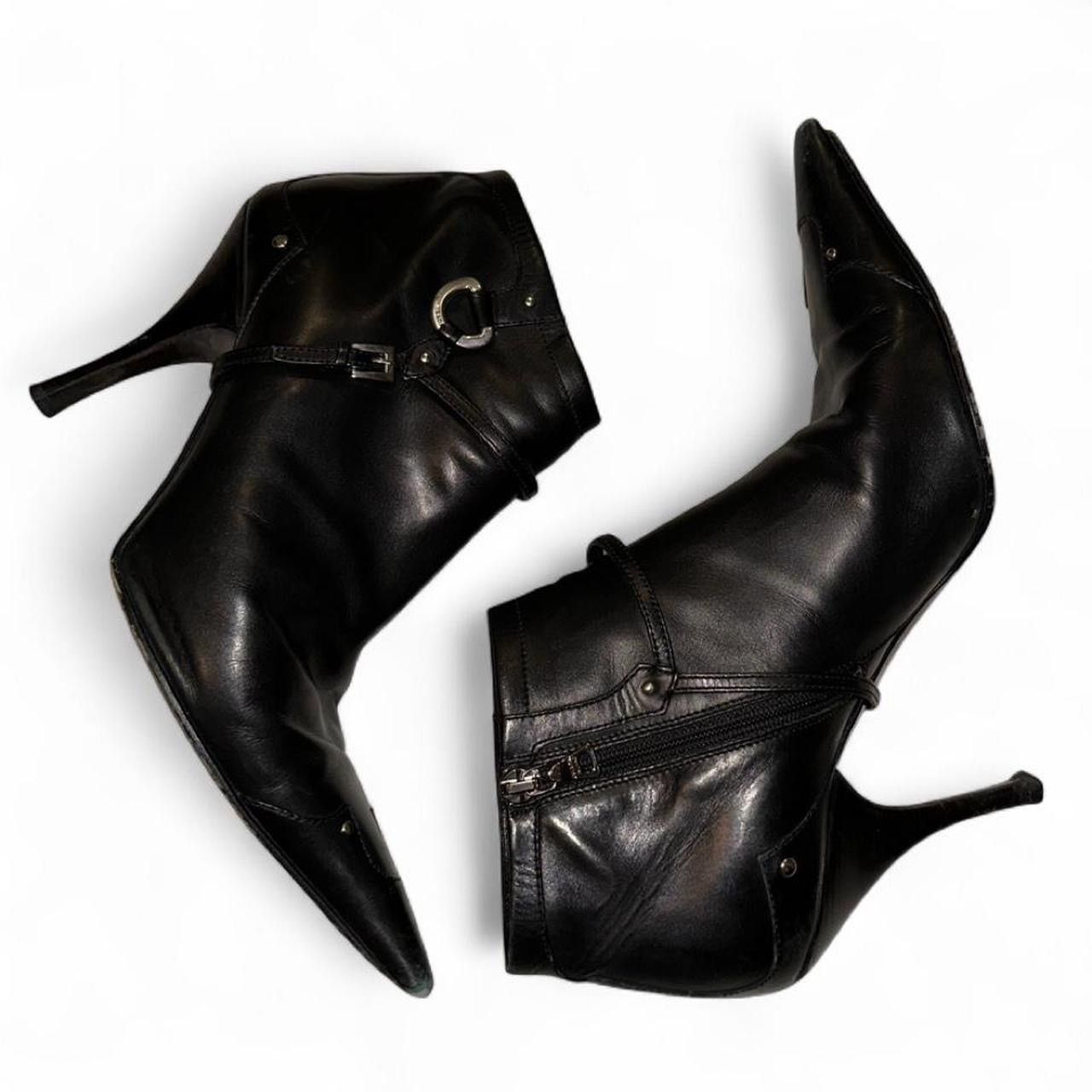 Prada PRADA Vintage Black leather ankle boots with silver hardware Size US 10.5 / IT 40.5 - 2 Thumbnail