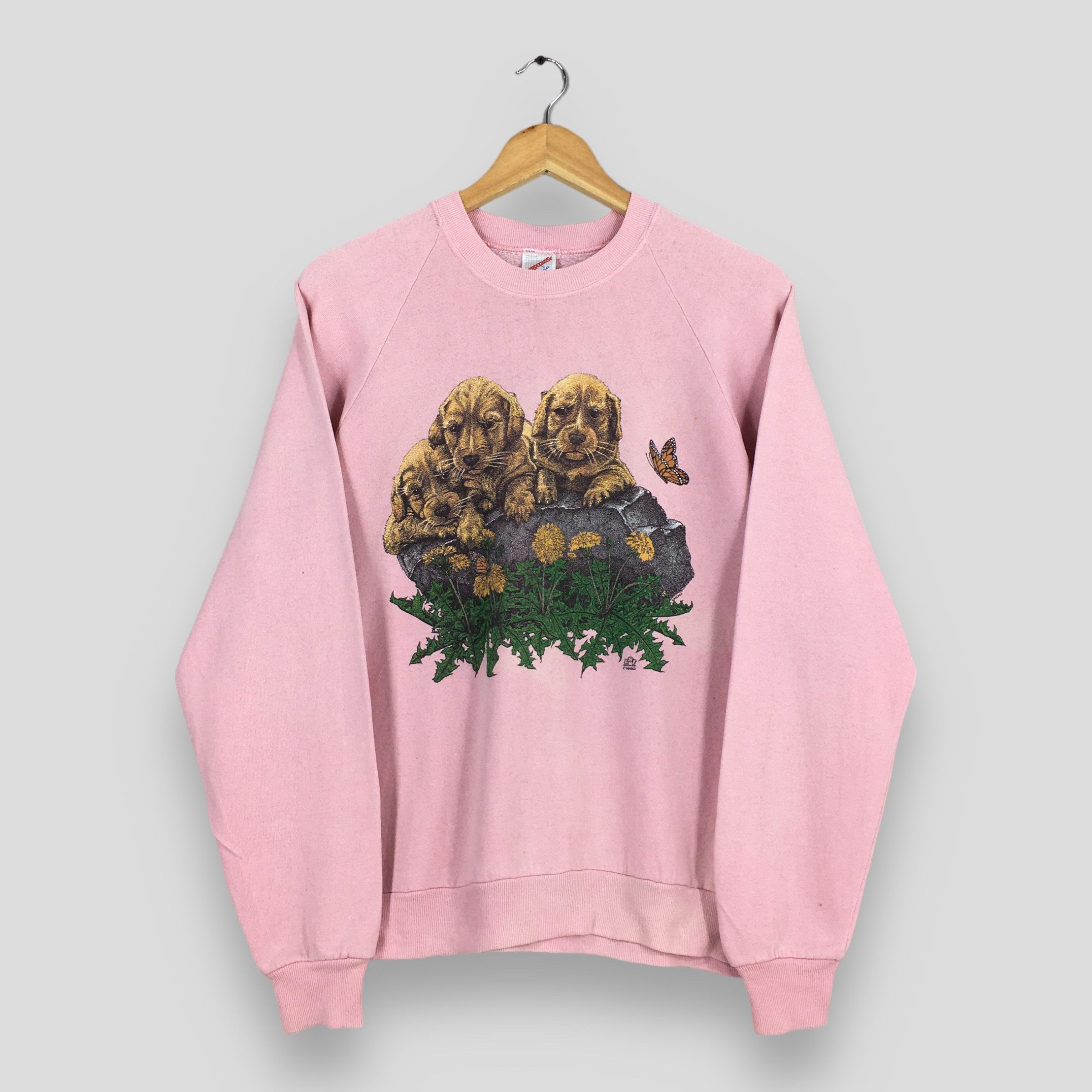 Jerzees × Vintage Vintage Dog Graphic Printed Pink Sweatshirt Large Size US L / EU 52-54 / 3 - 1 Thumbnail