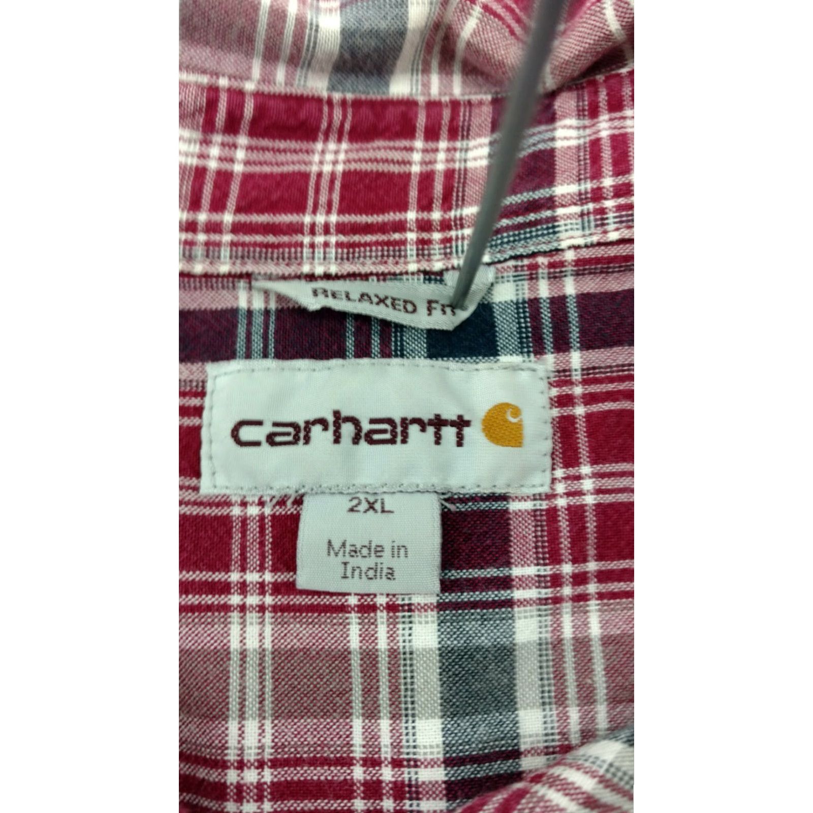 Carhartt Carhartt Button-Down Shirt Mens 2XL Red Gray Plaid Short Sleeve Relaxed Button Up Size US 39 - 8 Thumbnail