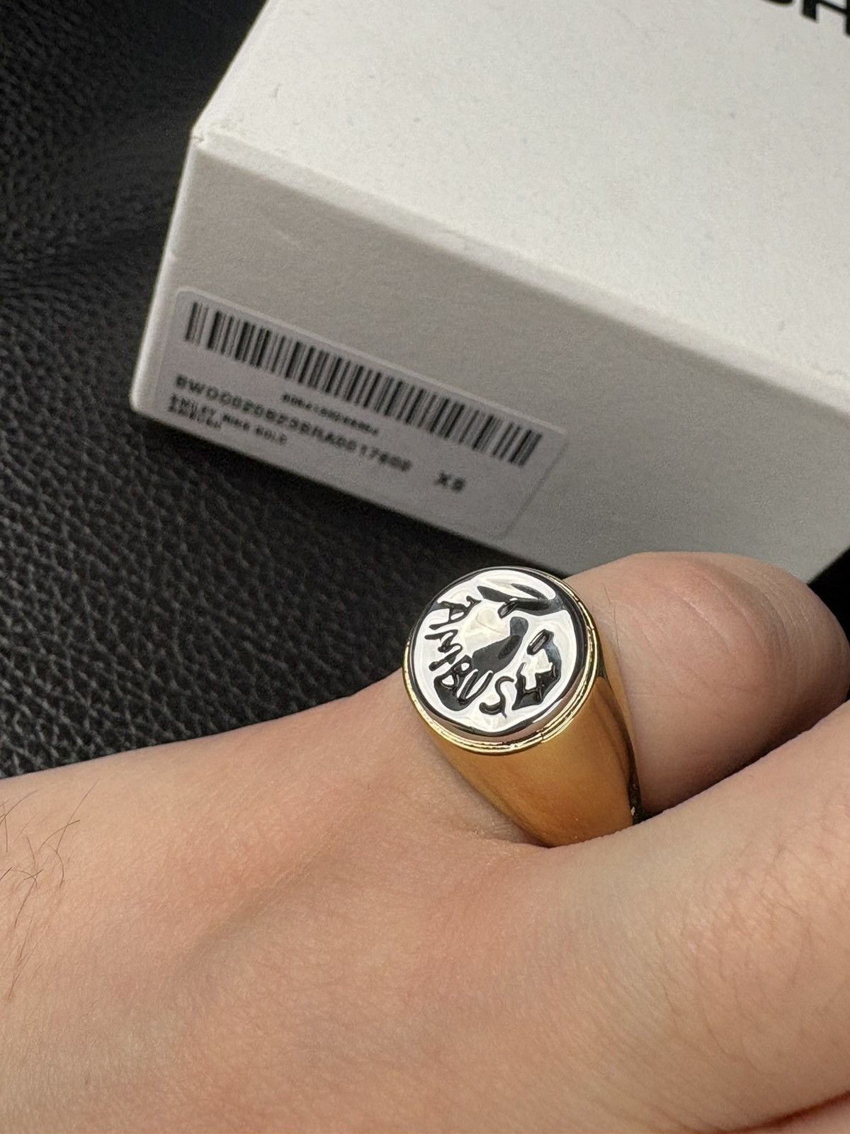 Ambush Design Ambush pinky smile logo ring gold plated Size ONE SIZE - 8 Thumbnail