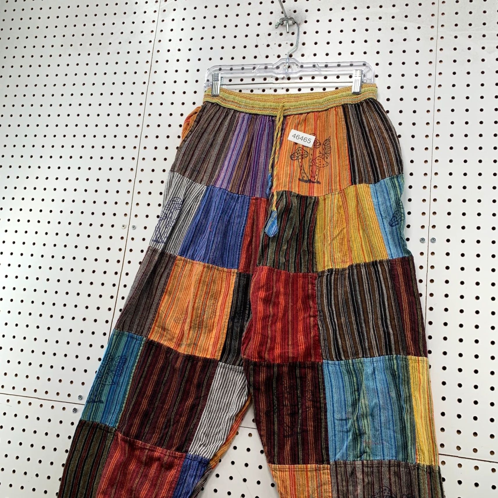 Vintage Rising International Patchwork Cotton Jogger Pants XL Women White Hippie Mushrooms Patchwork Style Jogger 90s Bohemian Fashion Womens Size 40" / US 18 - 3 Thumbnail