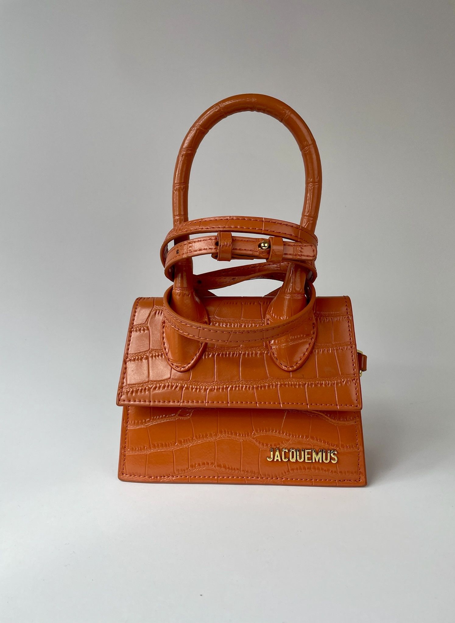 Jacquemus 'Le Chiquito' orange croc print leather bag Size ONE SIZE - 1 Thumbnail