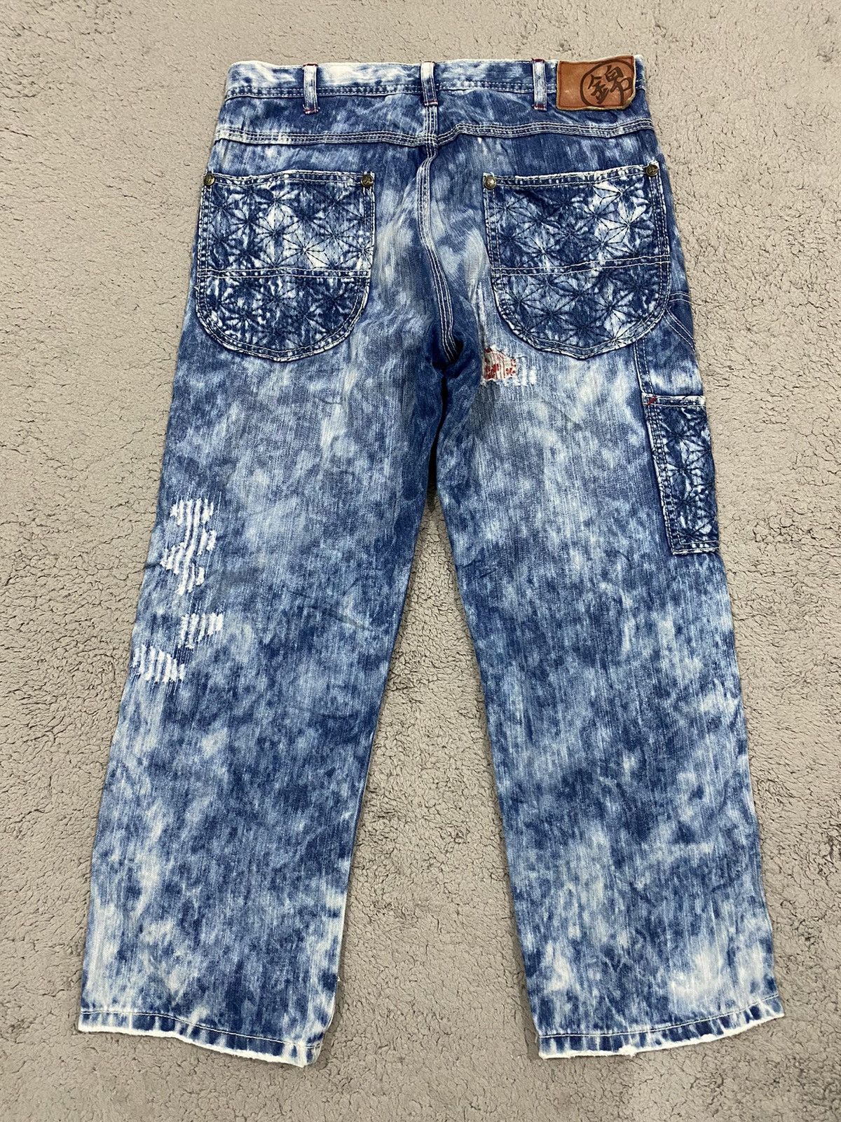 If Six Was Nine Japanese Brand Patchwork Acid Wash Denim Size US 31 - 10 Thumbnail