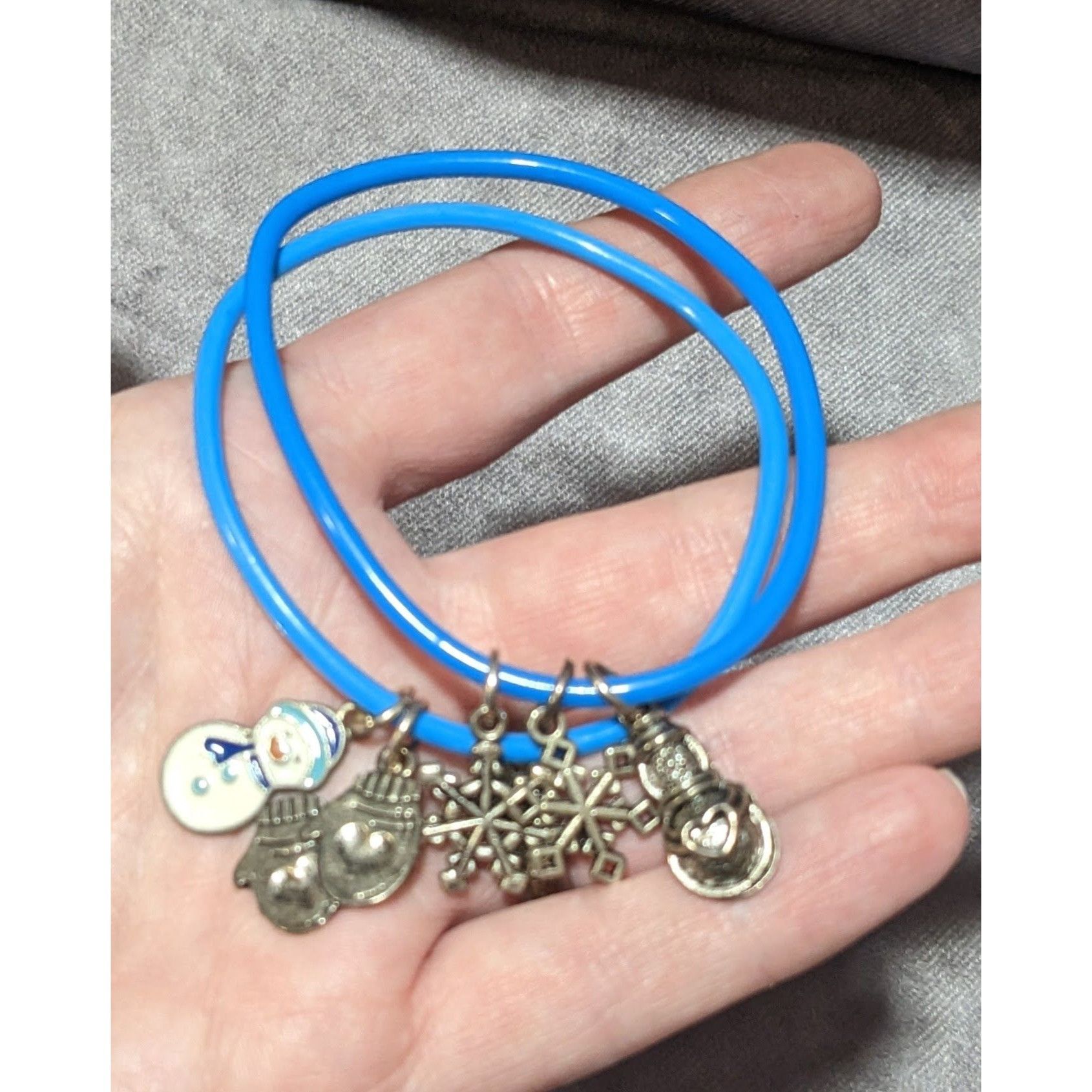 Other Blue And Silver Holiday Charm Bracelets (2) Size ONE SIZE - 4 Thumbnail