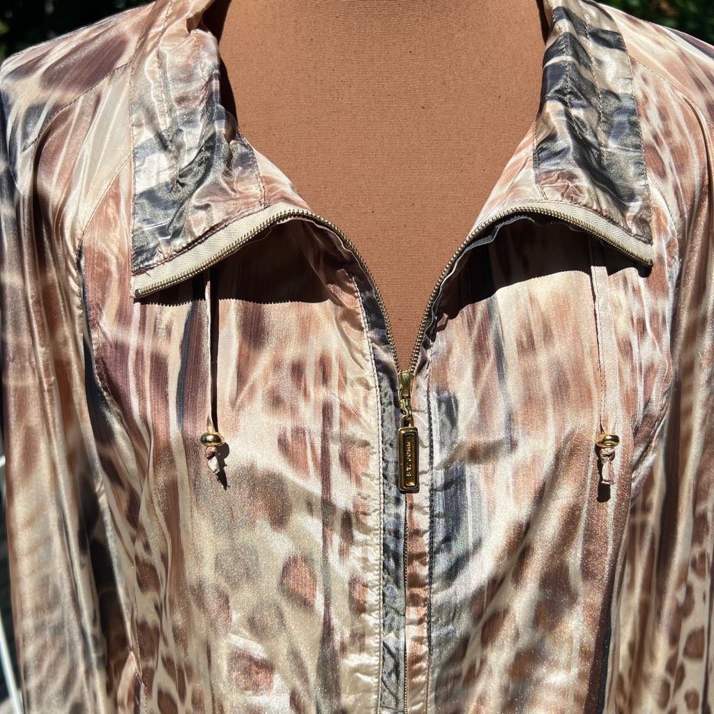 St. John St. John Animal Printed Taffeta Windbreaker Jacket Praline M Size XS / US 0-2 / IT 36-38 - 10 Thumbnail