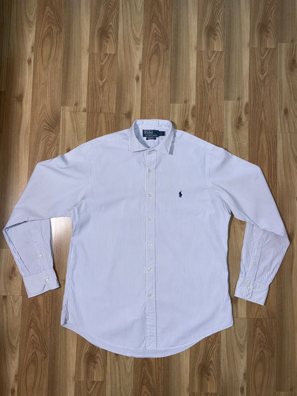 Polo Ralph Lauren Polo Ralph Lauren Striped Shirt Custom Fit Size 16 M/L Size US S / EU 44-46 / 1 - 1 Thumbnail