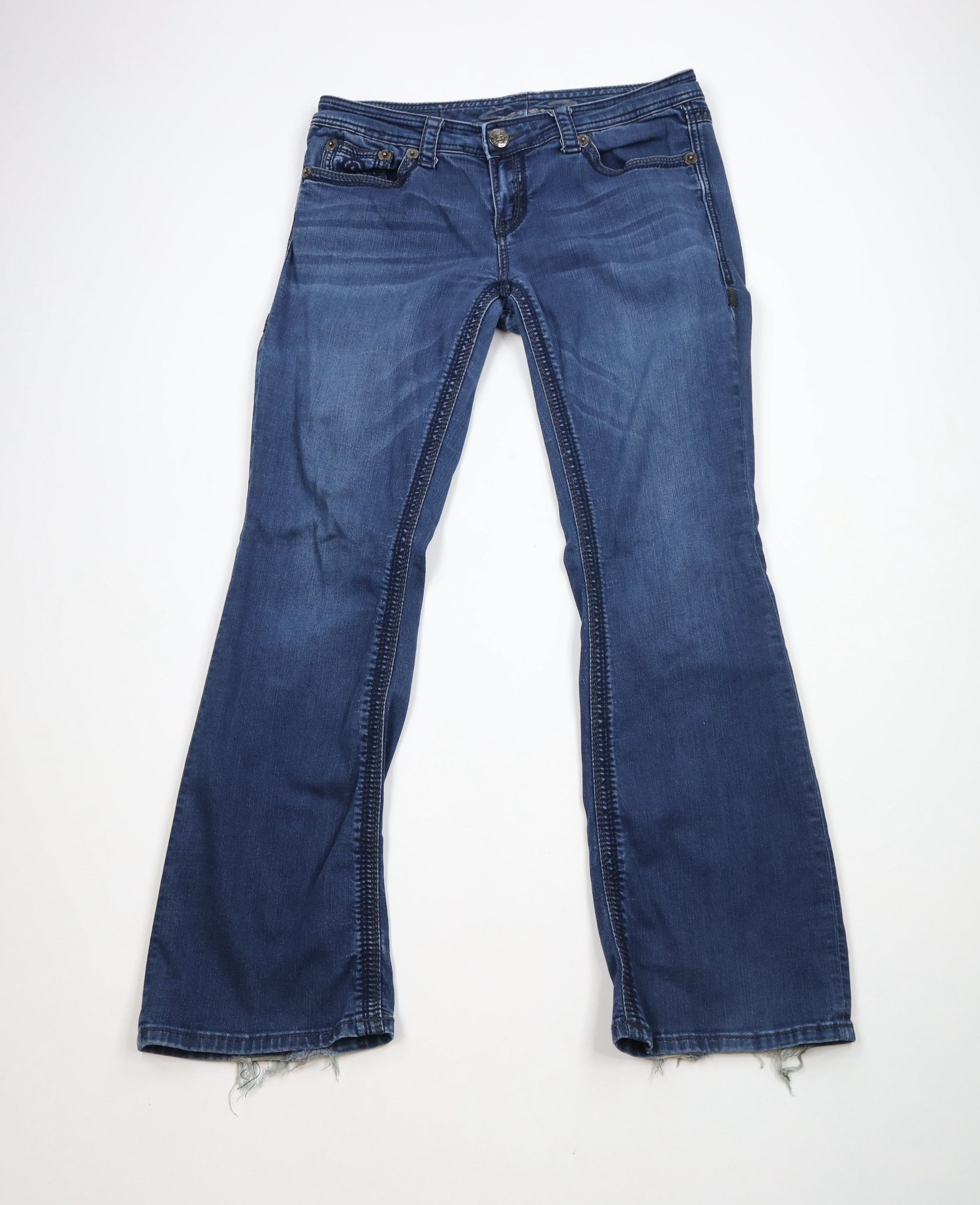 7 For All Mankind × Vintage Seven 7 For All Mankind Thick Stitch Flared Bootcut Jeans Size 34" / US 12 / IT 48 - 1 Thumbnail