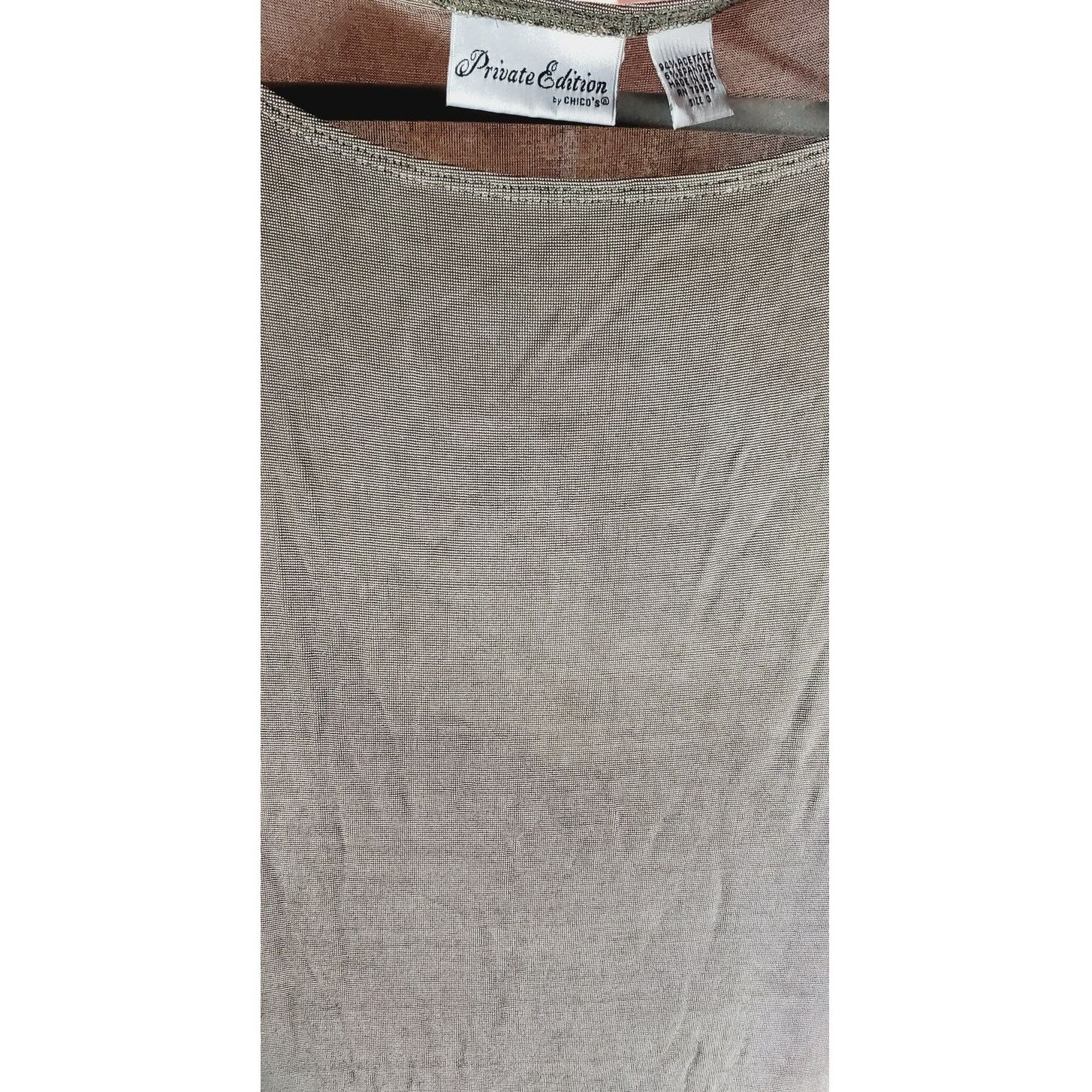 Chicos Private Edition by Chicos Gray Long Sleeve Midi Dress Size L Size L / US 10 / IT 46 - 3 Thumbnail