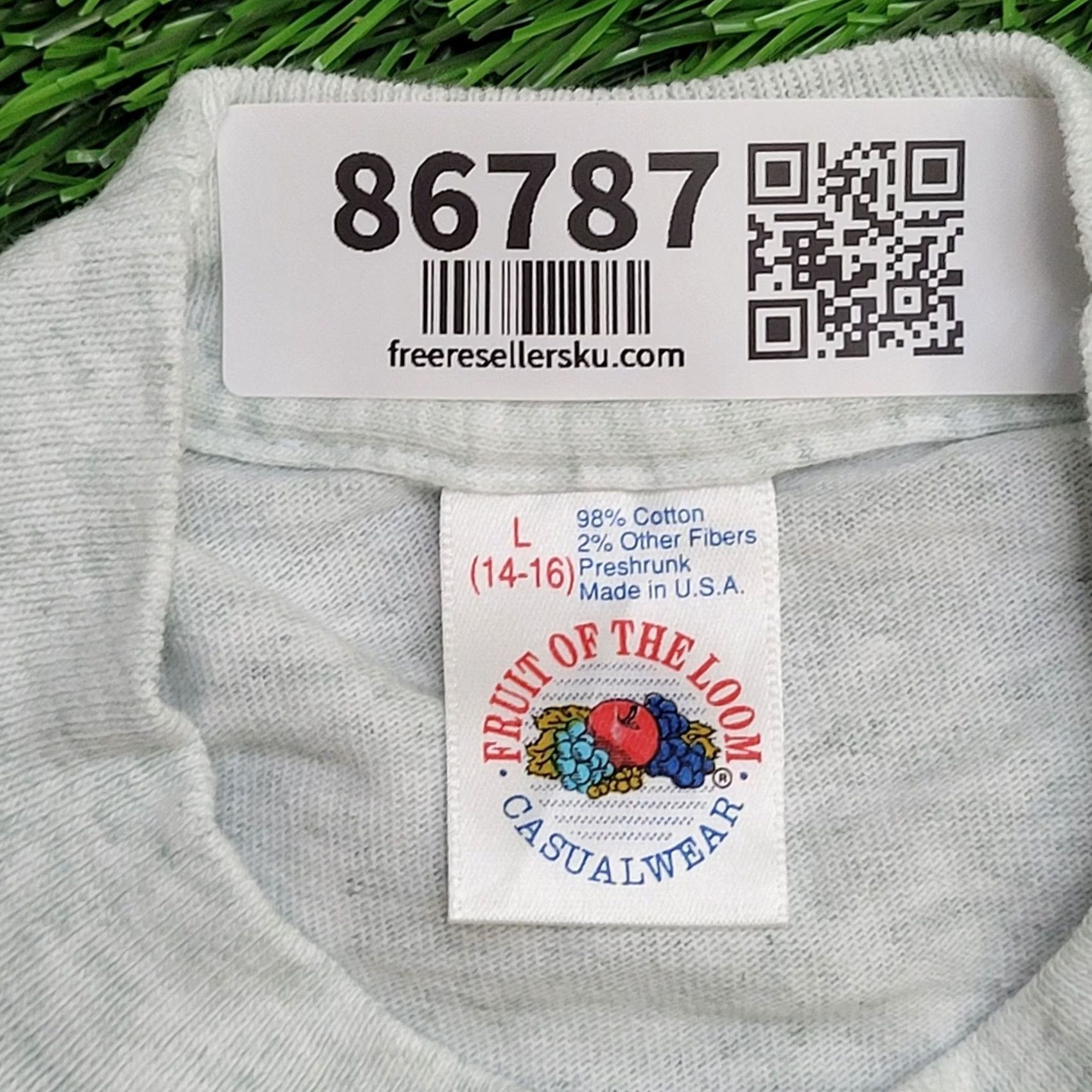 Fruit Of The Loom VINTAGE Fruit of the Loom Shirt Teens L 17x24 Gray 90s Blank Tee Short Sleeve Crew Neck USA Size US L / EU 52-54 / 3 - 5 Thumbnail