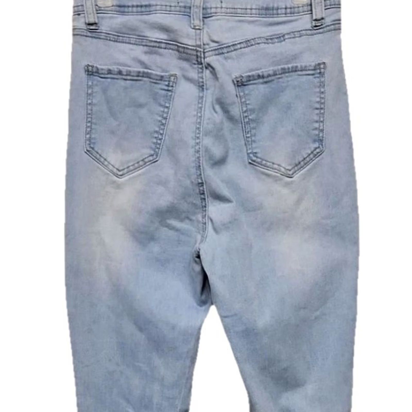 Vintage JC JO Distressed Flare Jeans Womens M Light Wash Raw Hem Ripped Knees Jeans Distressed Flare Jeans Womens M Light Blue 90s? Size 32" / US 10 / IT 46 - 5 Thumbnail
