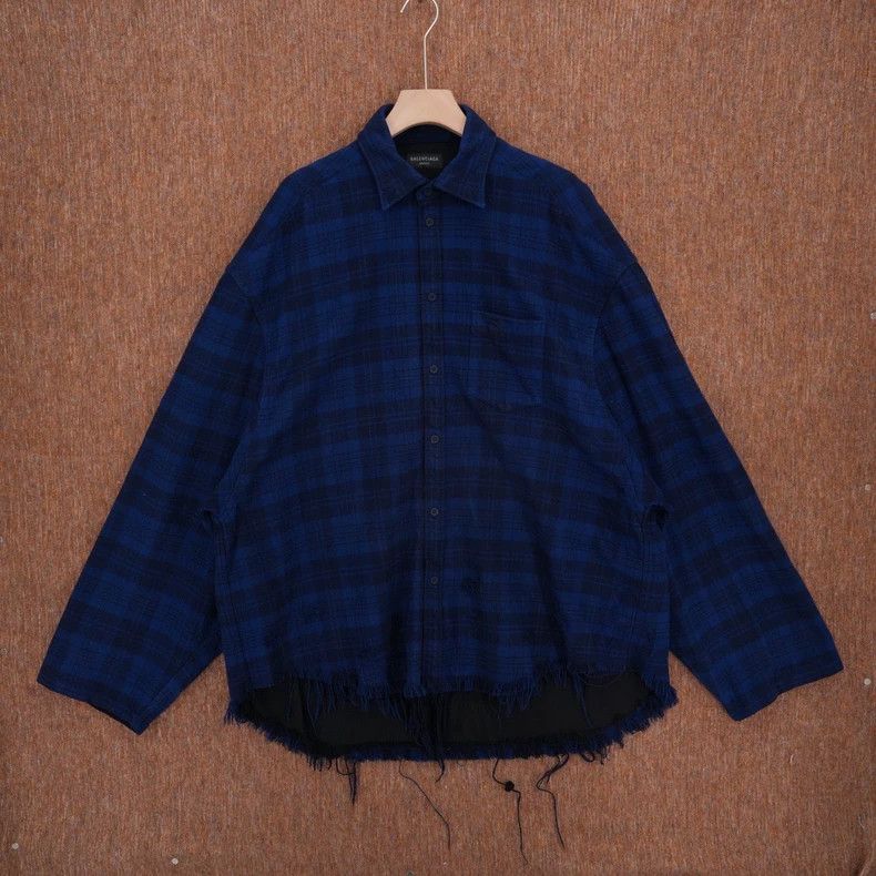 Balenciaga Balenciaga Flannel Plaid Jacket Shirt - dmc Size US S / EU 44-46 / 1 - 1 Thumbnail