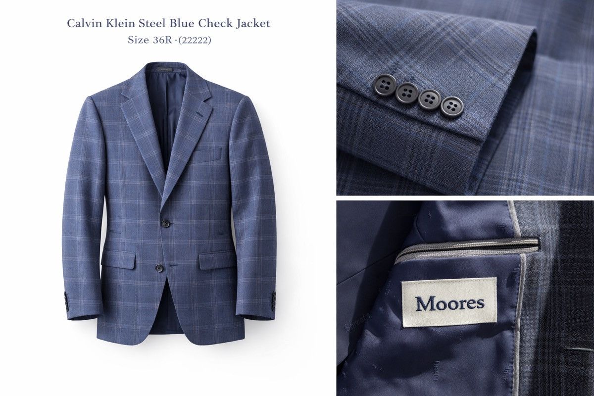 Calvin Klein Calvin Klein Blue Check/Plaid Jacket - 36R Size 36R - 1 Preview