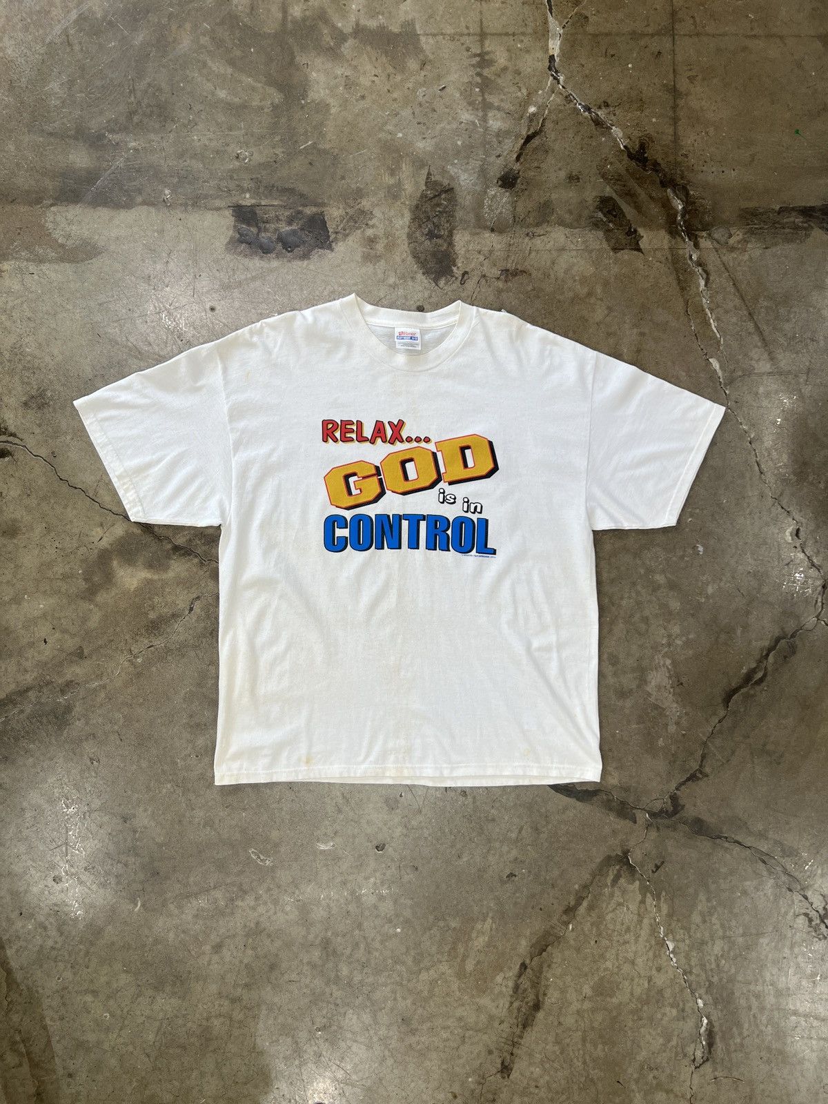 Vintage Vintage God Is In Control Religious Jesus Tee XL Size US XL / EU 56 / 4 - 2 Thumbnail