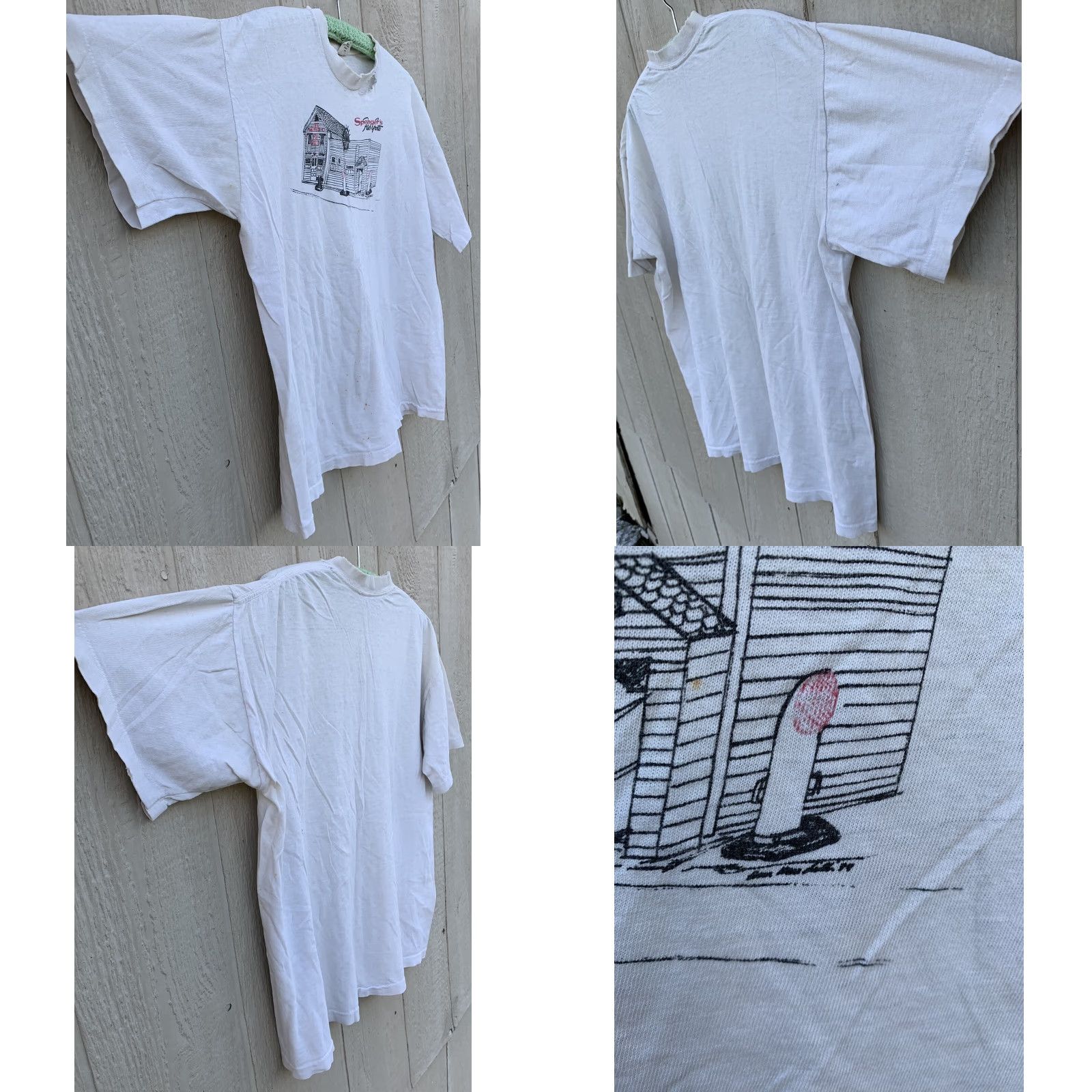Vintage VINTAGE Belton Spengers Fish Grotto t shirt Short Sleeve White Cotton XL Mens Graphic Tee Vintage Sportswear/Beach 90s Size US XL / EU 56 / 4 - 8 Thumbnail