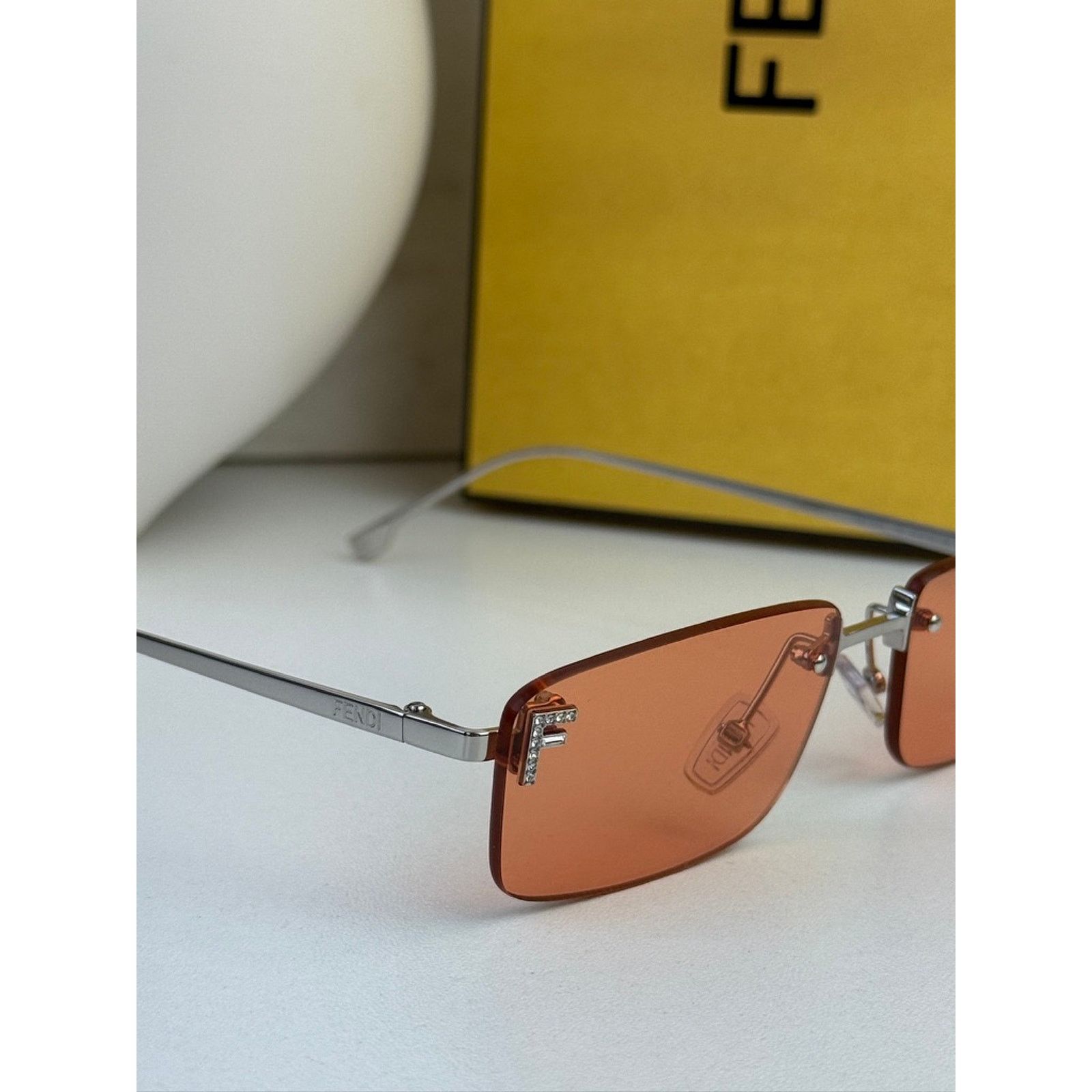 Fendi SALE! Fendi FE4172US First Rimless Orange Square Sunglasses Size ONE SIZE - 5 Thumbnail