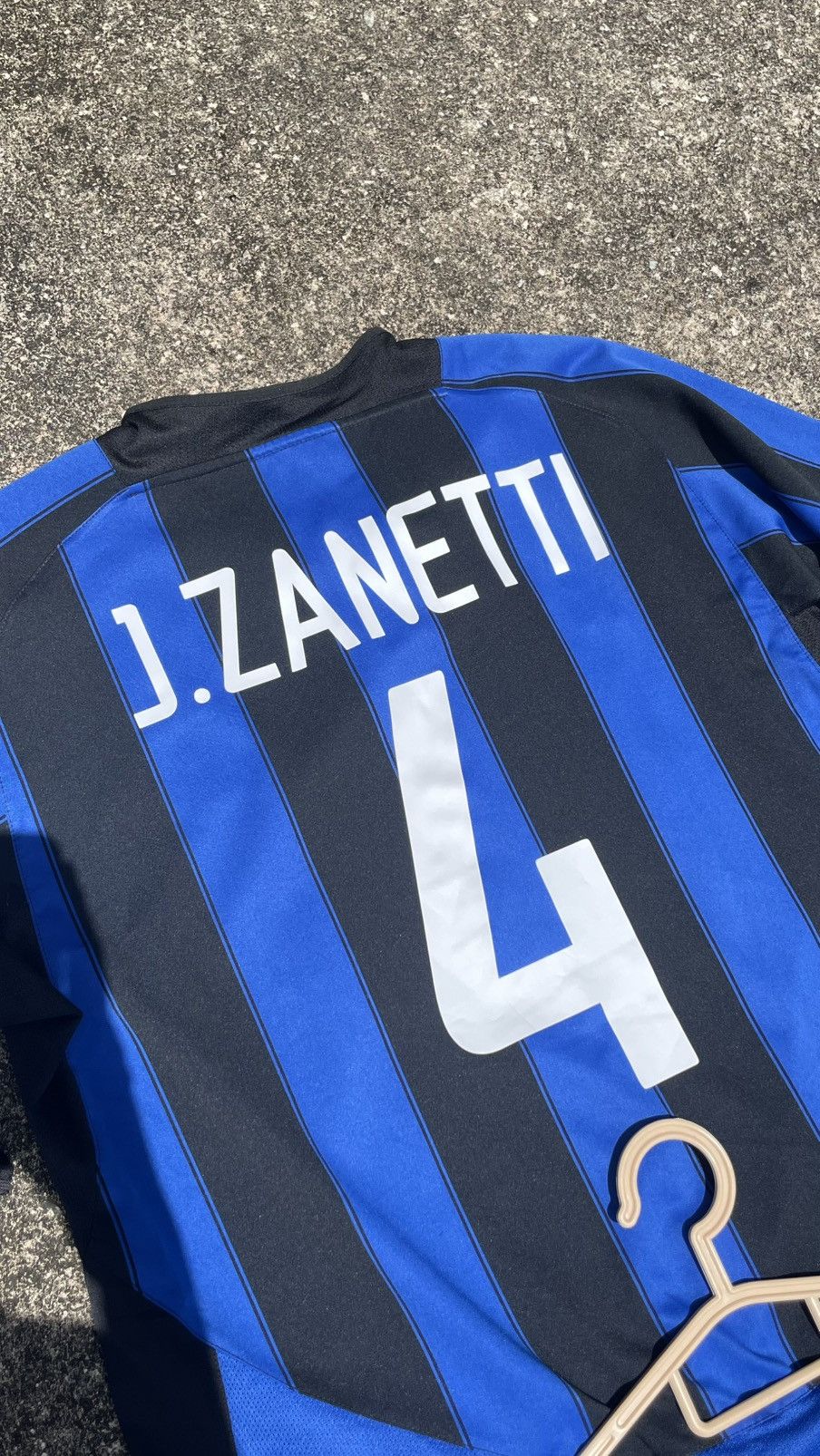 Nike INTER MILAN 03/04 🔵⚫️ JAVIER ZANETTI #4 Size US XL / EU 56 / 4 - 4 Thumbnail