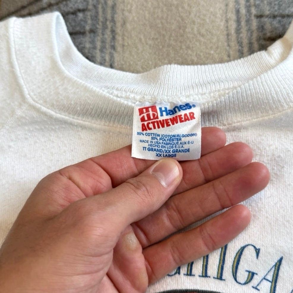Hanes VINTAGE National Railway Historical Society Train Crewneck Sweatshirt XL Men Crew Neck 90s Trains Solid White Pullover Size US XL / EU 56 / 4 - 3 Thumbnail