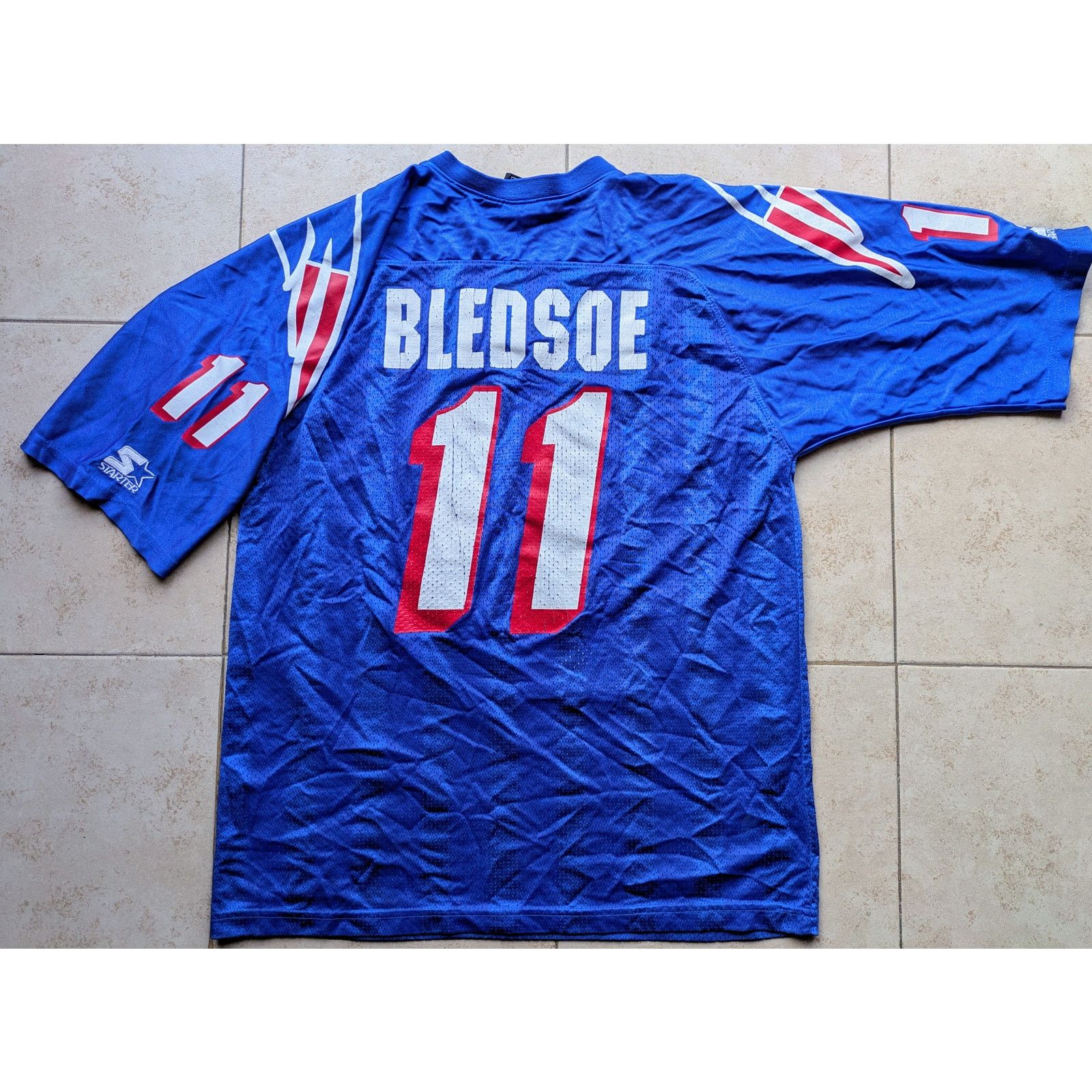 Starter BLEDSOE 90s New England Patriots jersey 48 L blue NFL vtg Size US L / EU 52-54 / 3 - 3 Thumbnail