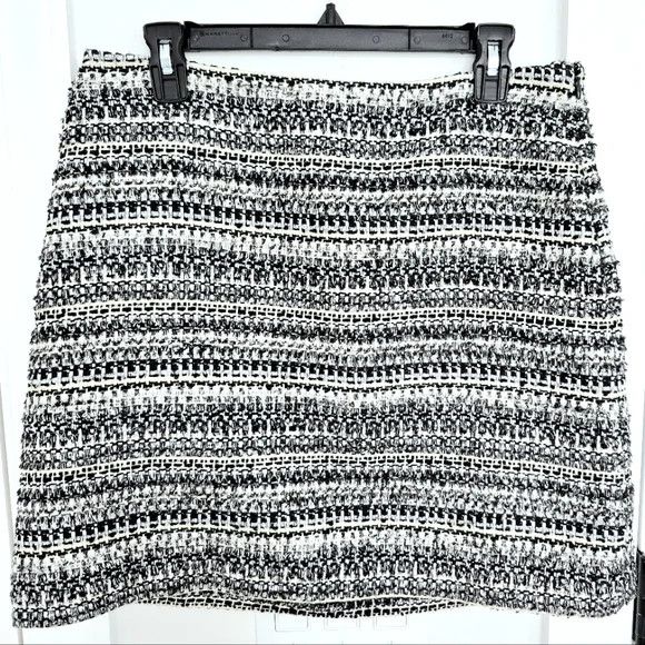 Loft White Multi Metallic Tweed Skirt Gift Party Work Size 30" / US 8 / IT 44 - 7 Thumbnail