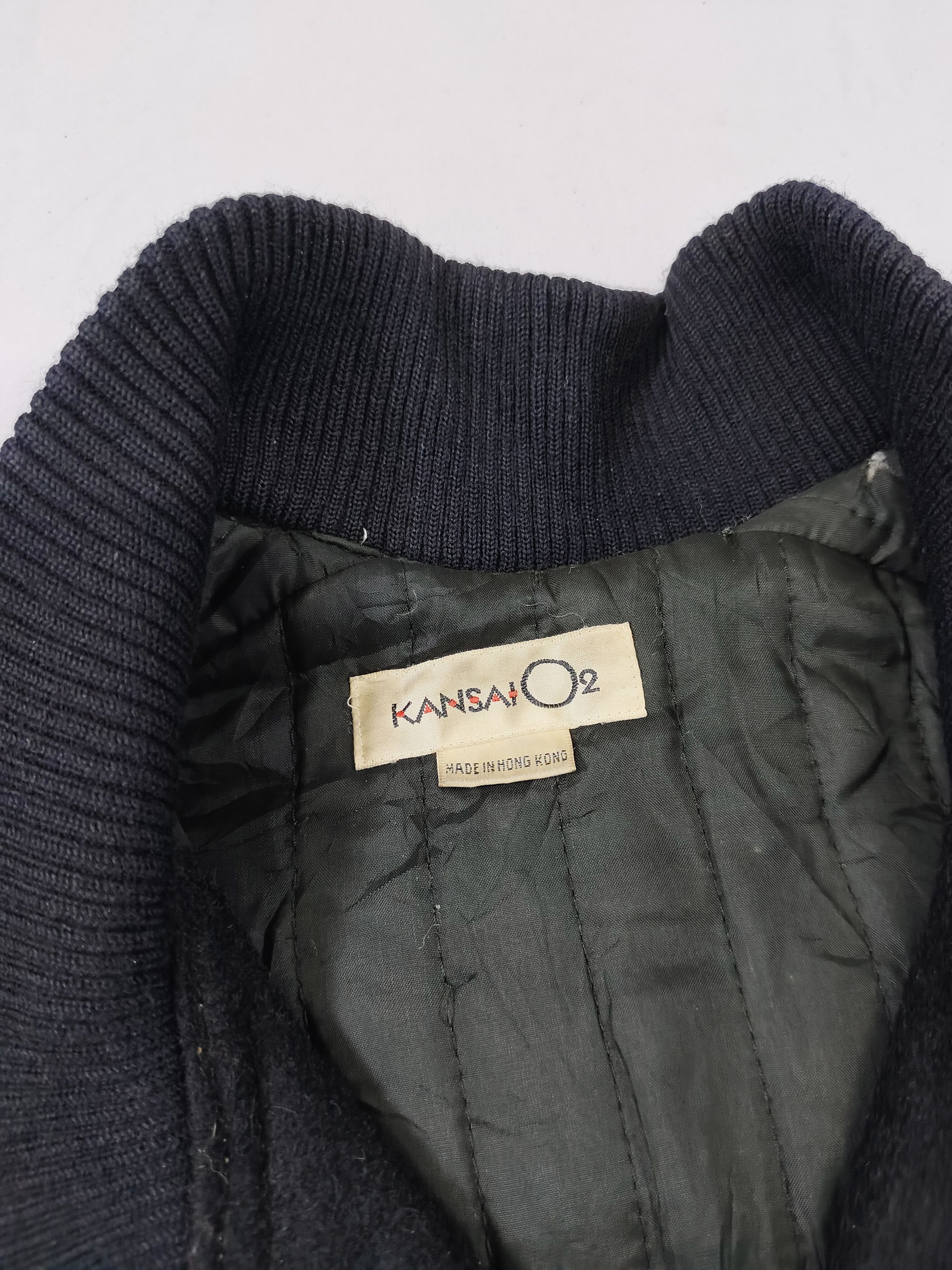 Kansai Yamamoto ARCHIVE📕80s Kansai O2 Artifact Art Wool Leather Varsity Size US M / EU 48-50 / 2 - 9 Thumbnail