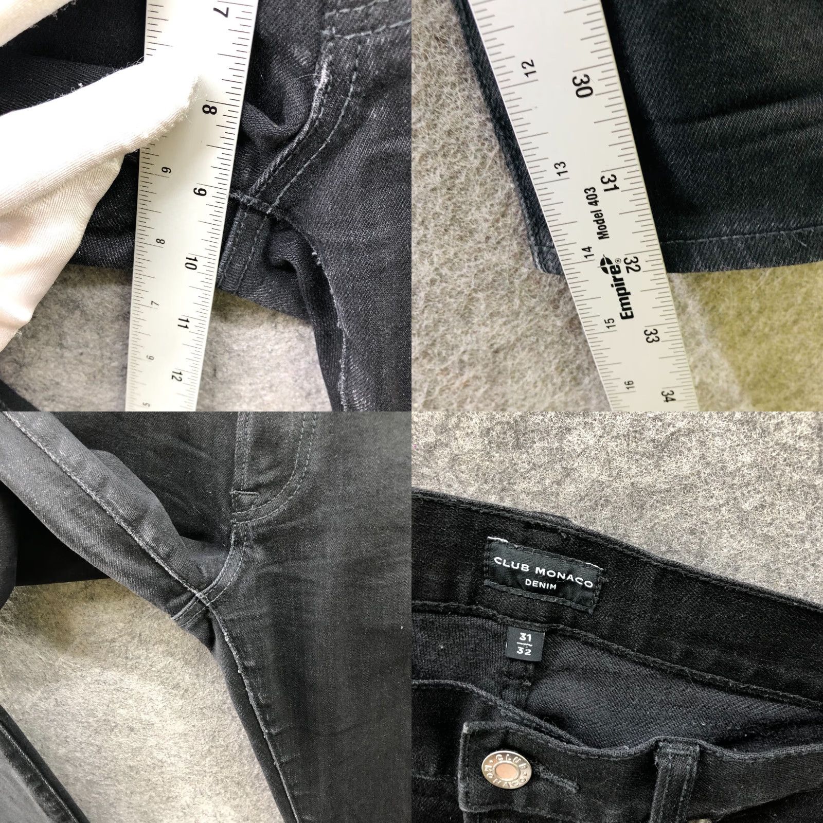 Club Monaco VINTAGE Club Monaco Men's Jeans Skinny Fit Stretch Denim 31x32 Black Slim Mid Rise Size US 31 - 8 Thumbnail