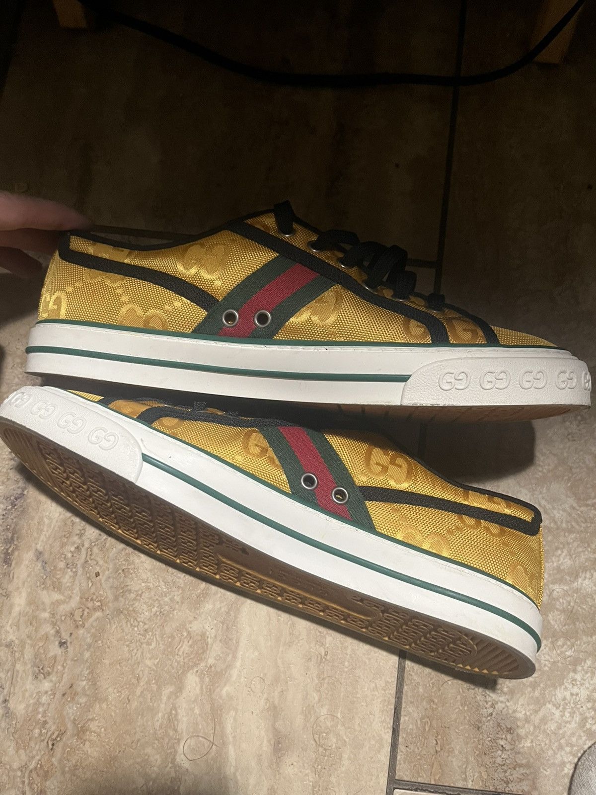 Gucci Yellow Gucci Tennis Sneakers Size US 8 / EU 41 - 3 Thumbnail