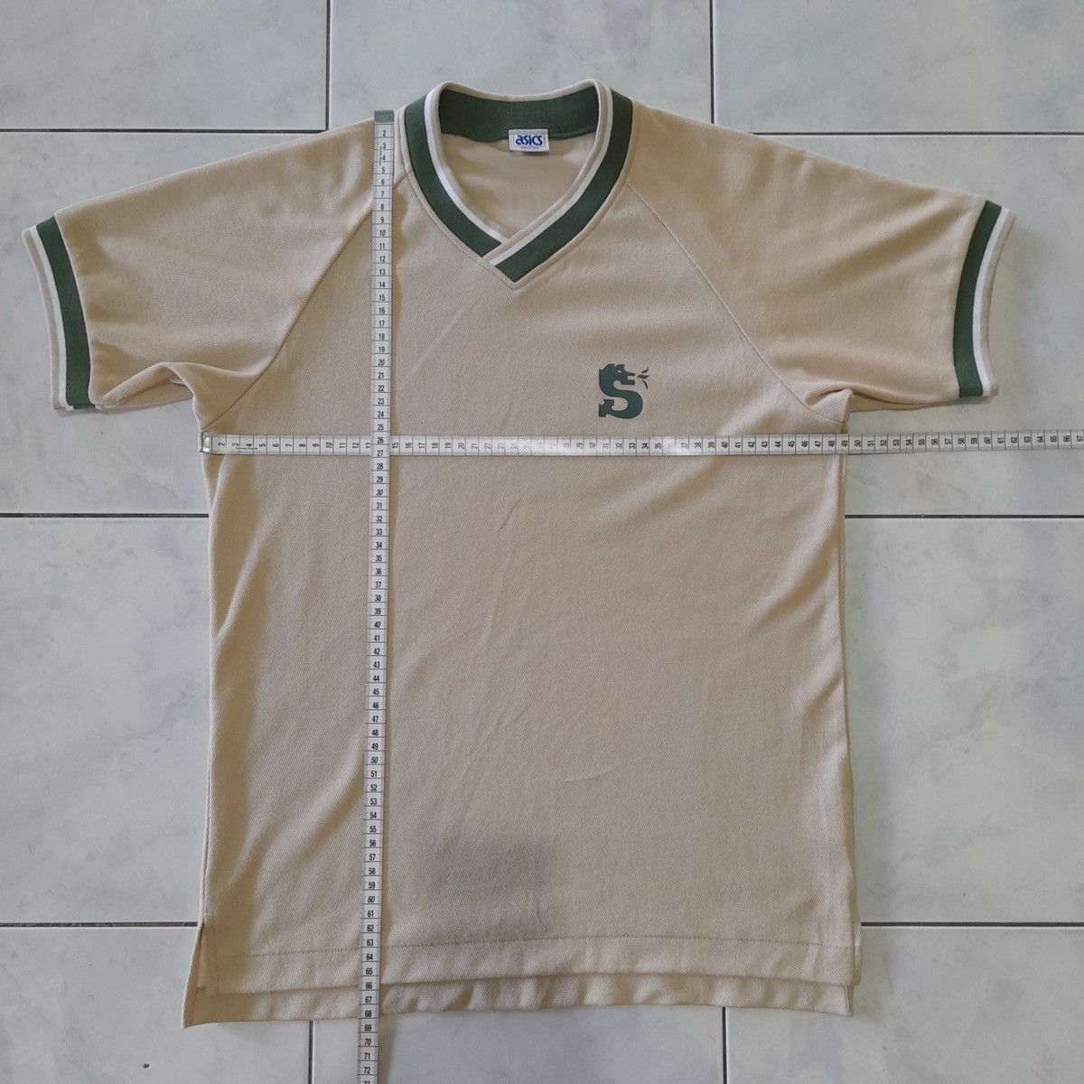 Asics Vintage Asics Made in Japan Sports Polo Beige Dragon Logo Size US M / EU 48-50 / 2 - 18 Thumbnail