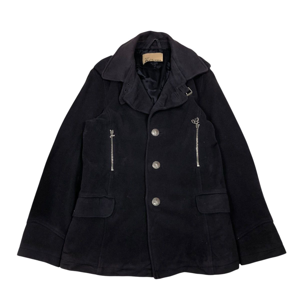 John Galliano 🔥BIKER JACKET DOUBLE COLLAR JOHN GALLIANO BIG LOGO BACK HIT Size US S / EU 44-46 / 1 - 1 Thumbnail