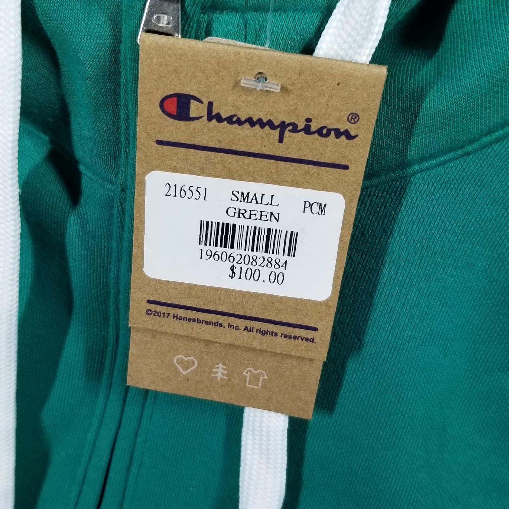Champion Champion Hoodie Mens Small Green Comfort Fit Organic Cotton Pullover Logo NWT Size US S / EU 44-46 / 1 - 3 Thumbnail