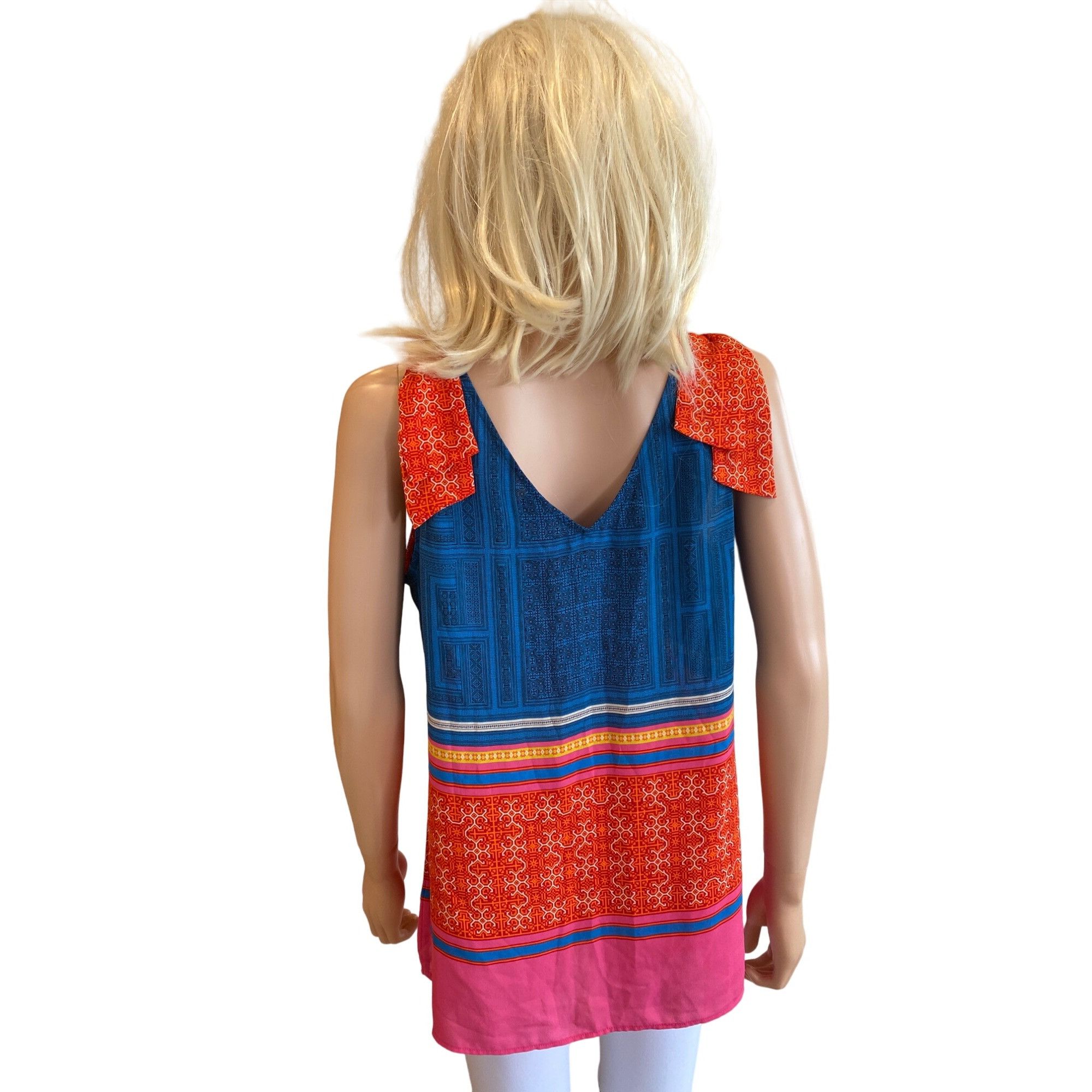 Designer CAbi Shoulder Tie Top Tunic #5787 Nomad Multicolor Print Wom Size M / US 6-8 / IT 42-44 - 4 Thumbnail