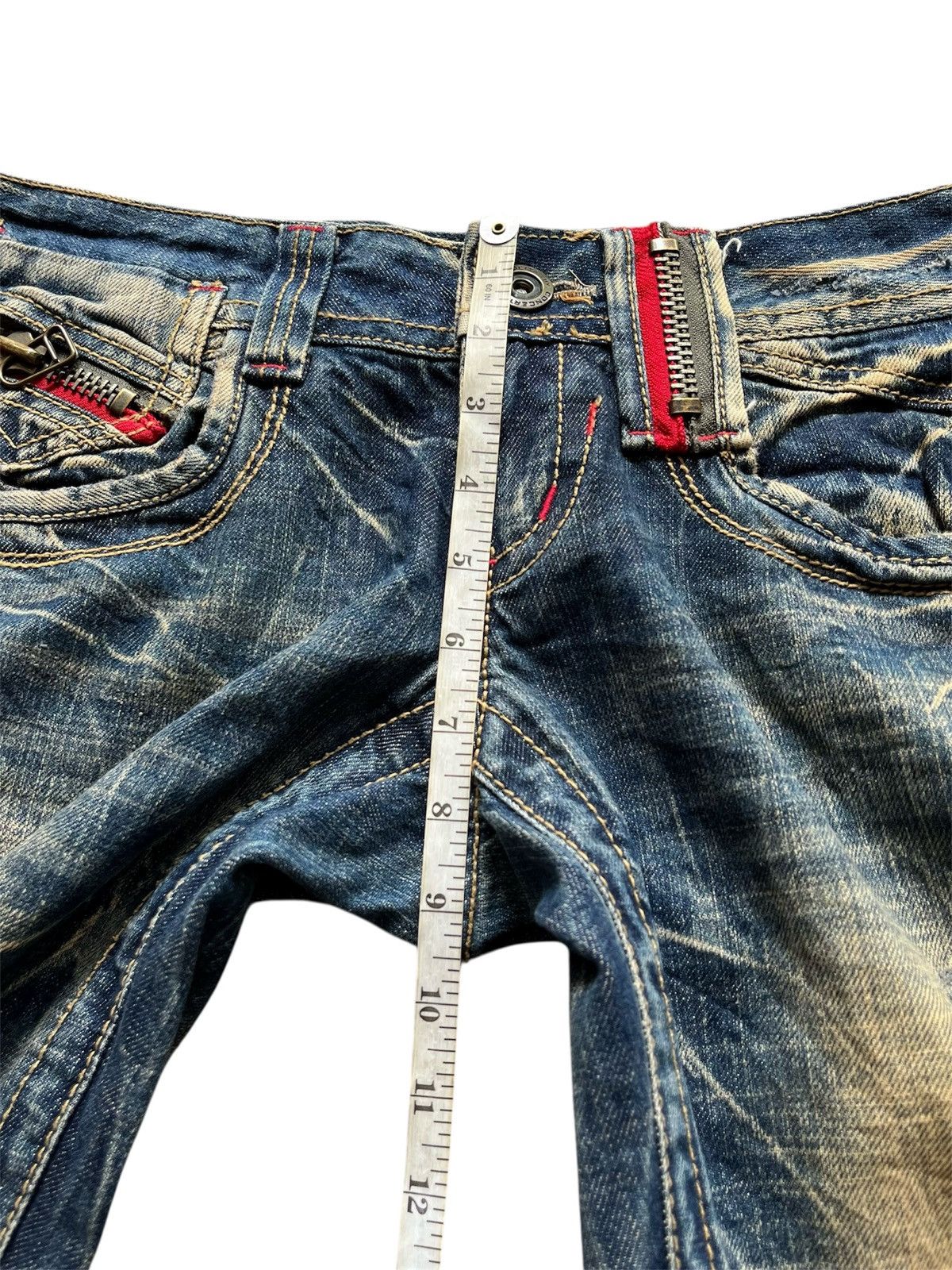 Japanese Brand Lolita Low Rise Distressed Flare Denim Lgb Style Size US 27 - 12 Thumbnail