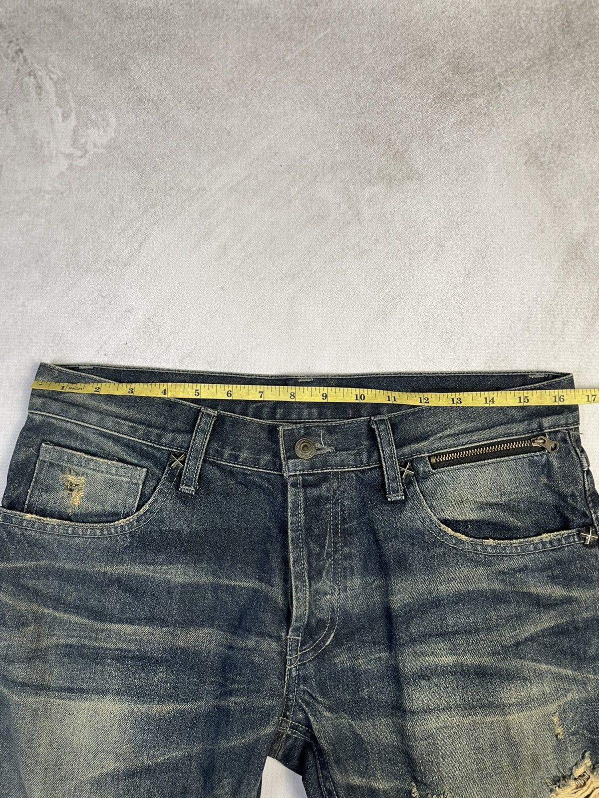 Tornado Mart 2000s CdP Vkei Style Pierced Flare Distressed Denim Size US 32 / EU 48 - 13 Thumbnail