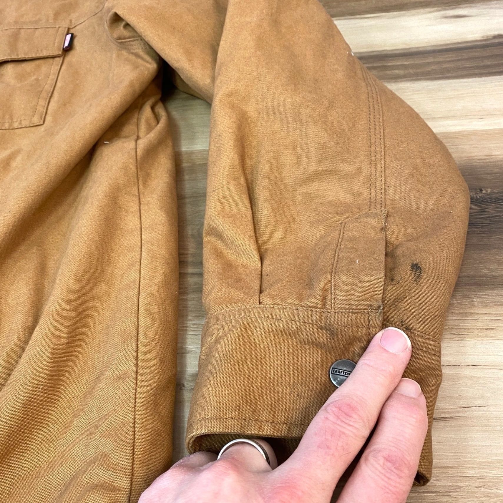 Vintage Craftsman Men L Canvas Plaid Fleece Lined Work Jacket Snap Button Shirt Coat Size US L / EU 52-54 / 3 - 7 Thumbnail