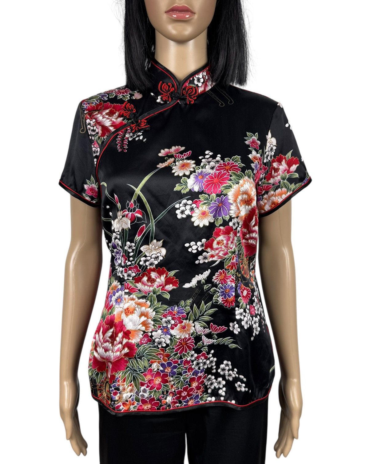 Chinese Laundry × Designer Alex Line Silk Blouse Chinese Native Printed Flowers size L Size L / US 10 / IT 46 - 2 Thumbnail
