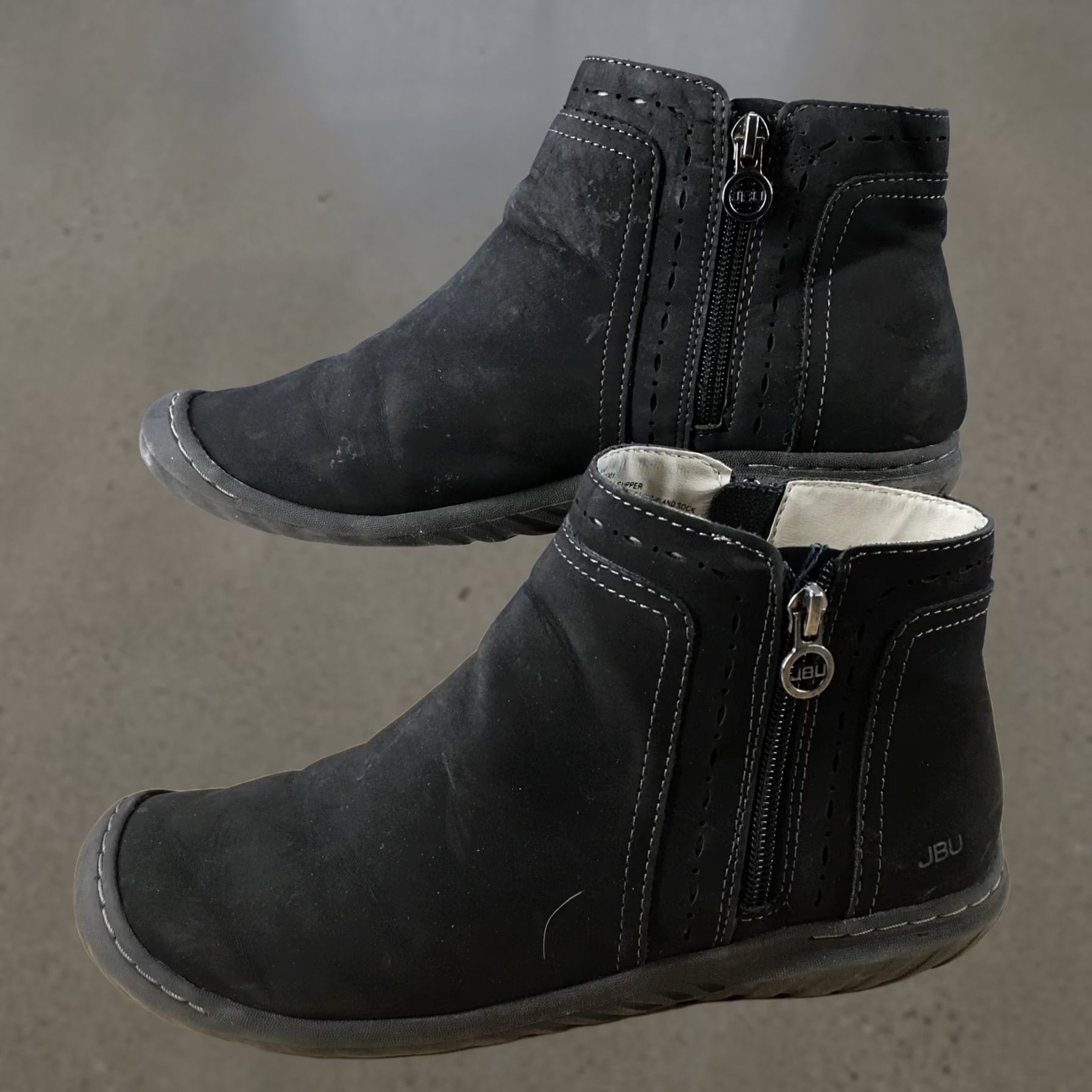 Vintage JBU By Jambu Boots Womens 9 M Juno Ankle Booties Black Faux Leather Zipper Boots Size US 9 / IT 39 - 1 Thumbnail