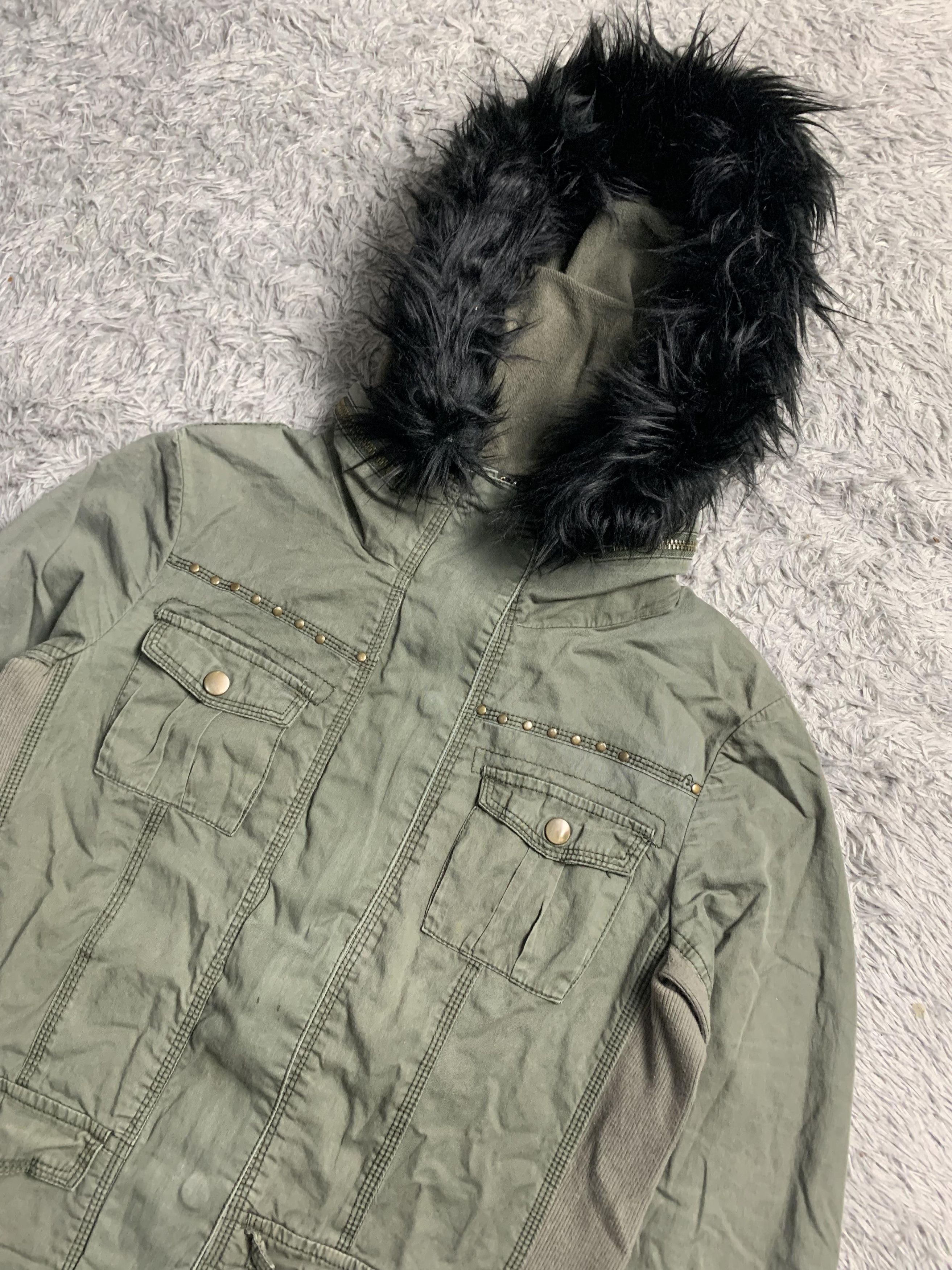 Japanese Brand Forever 21 Military Fur Jacket Size US M / EU 48-50 / 2 - 2 Thumbnail