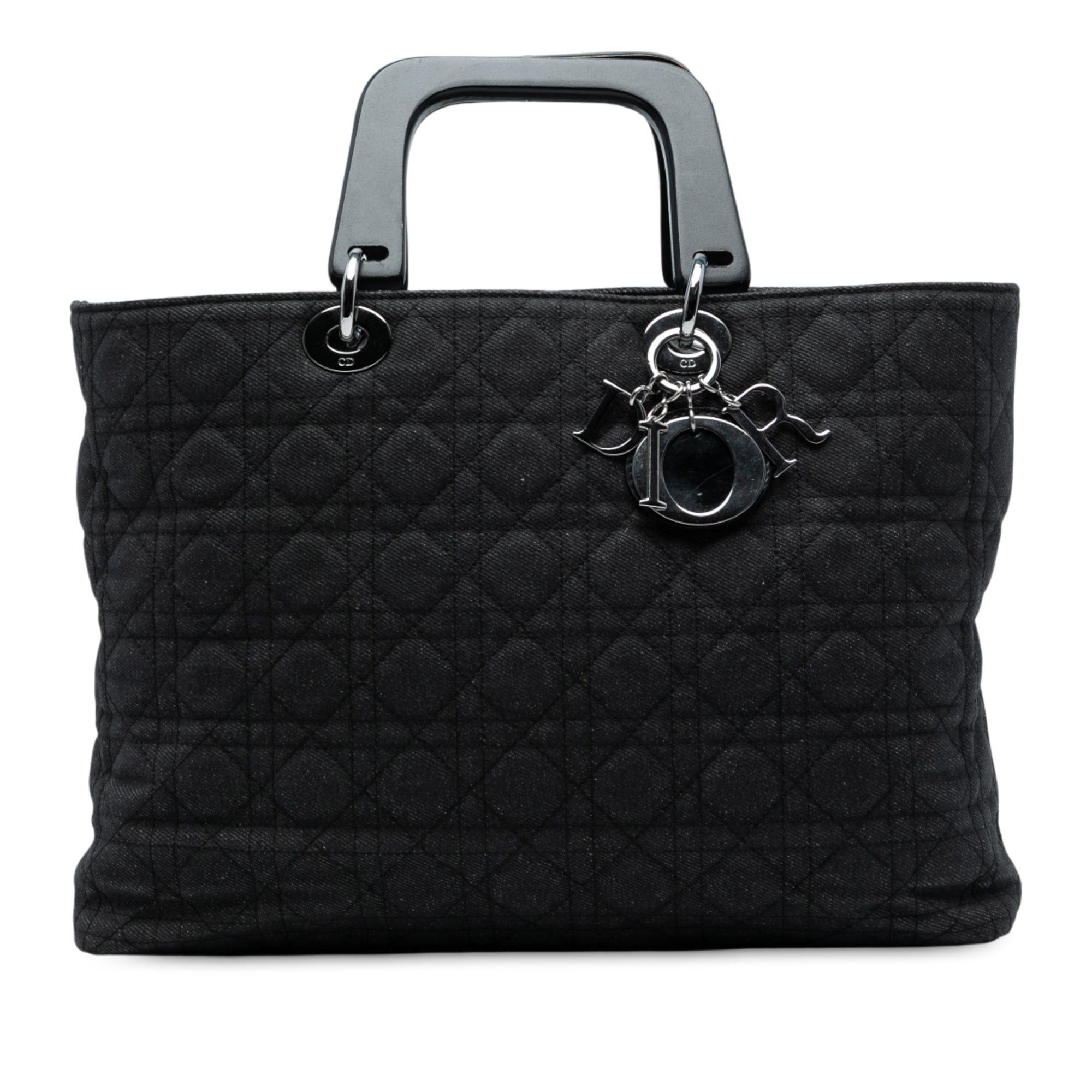 Dior Extra Large Denim Cannage Acrylic Lady Dior Size ONE SIZE - 1 Thumbnail