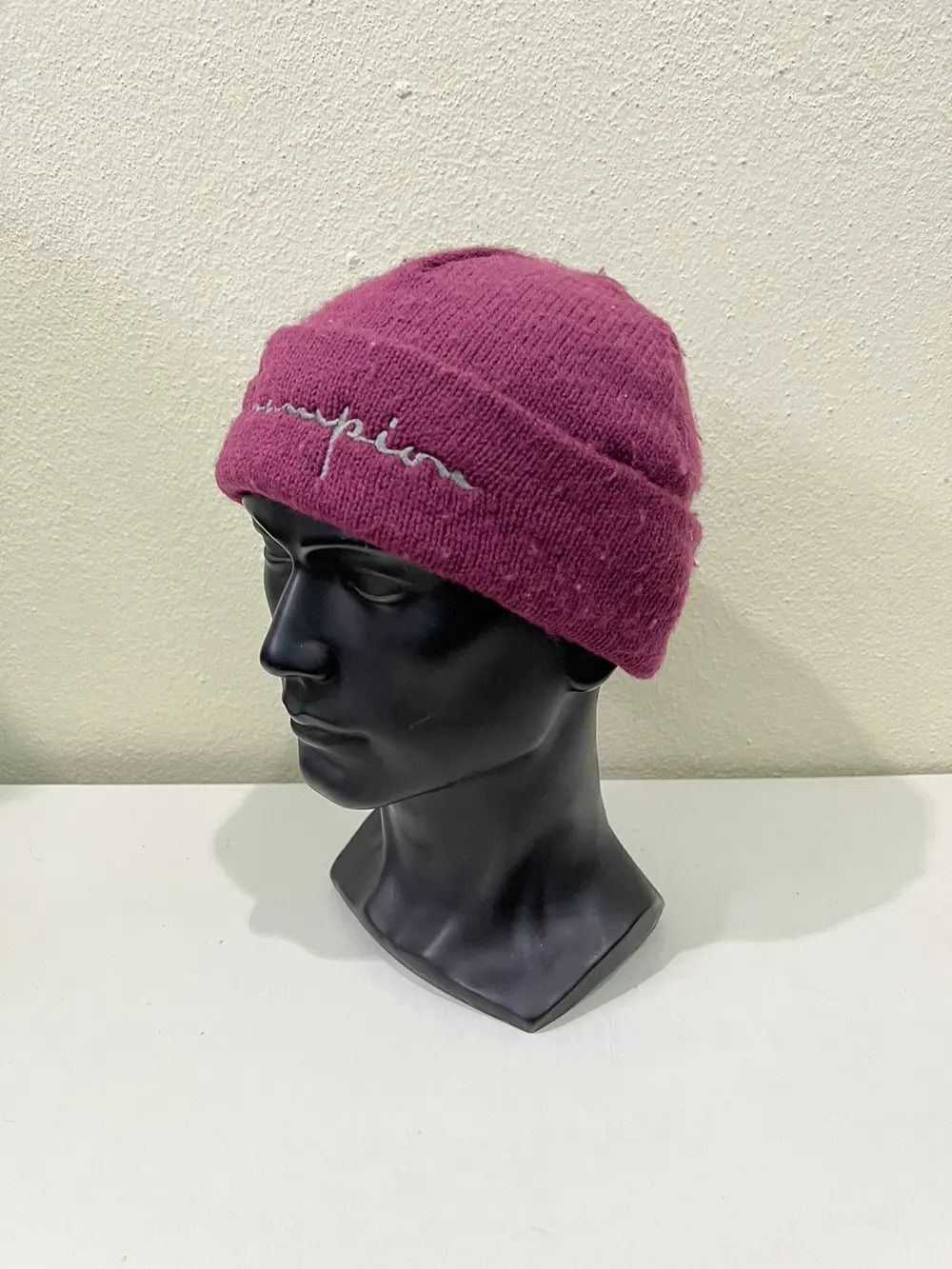 Champion Vintage Champion Spell Out Beanie Hat Size ONE SIZE - 3 Thumbnail